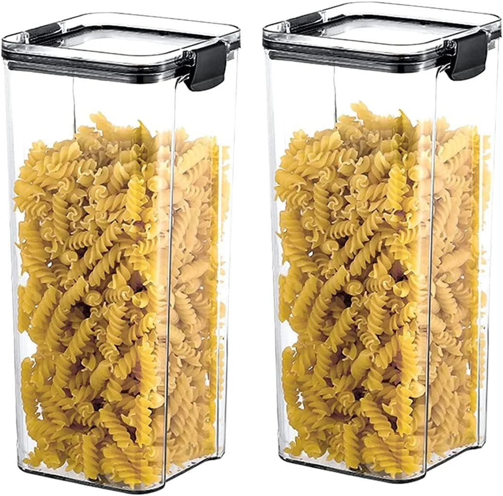 ظروف نگهداری مواد غذایی درب دار AUTOYSUR، ظروف سازماندهی آشپزخانه و انبار برای نگهداری مواد غذایی فله با درب های قفل آسان برای غلات، برنج، آرد و حبوبات - بدون BPA (2 عدد 1800 میلی لیتر)
