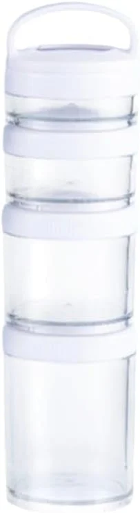 ظرف اسنک قابل انباشت EBIFY، ظرف غذای قابل حمل با درب | ظرف نگهداری مواد غذایی قفل چرخشی برای اسنک، آجیل، نوشیدنی، میوه، آبنبات، سازمان دهنده اسنک پلاستیکی برای ناهار مدرسه کودکان (سفید)