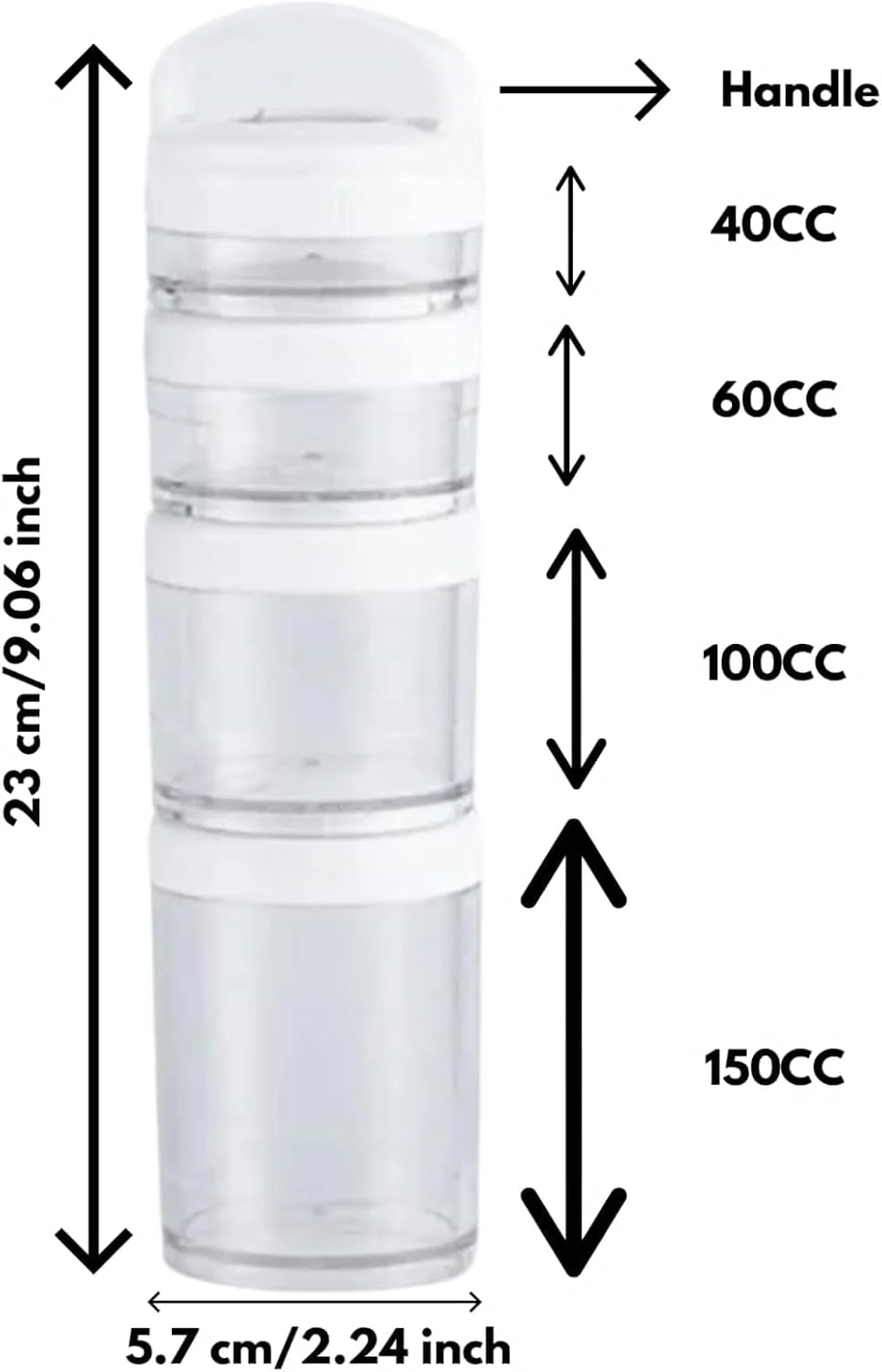 ظرف اسنک قابل انباشت EBIFY، ظرف غذای قابل حمل با درب | ظرف نگهداری مواد غذایی قفل چرخشی برای اسنک، آجیل، نوشیدنی، میوه، آبنبات، سازمان دهنده اسنک پلاستیکی برای ناهار مدرسه کودکان (سفید)