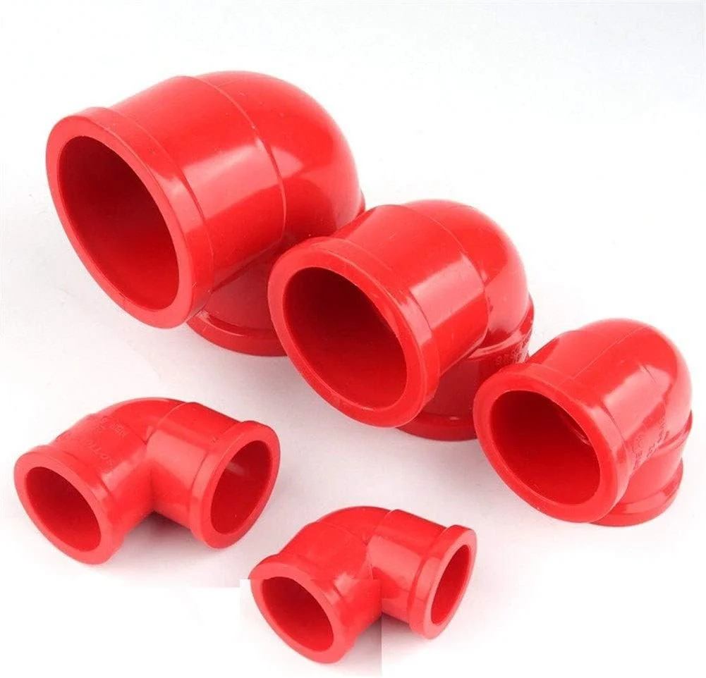 PEHUB garden accessories 10pcs Thickened Red PVC Elbow Joint Aquarium Tank UPVC Connector Garden Irrigation Water Pipe Connectors Socket Tube Joints 20mm/25mm/32mm/40mm/50mm For garden (Color : Inner