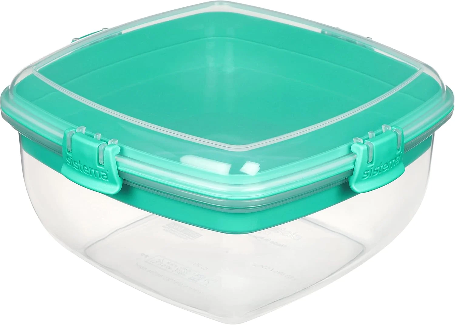 ظرف سالاد و ساندویچ 1.63 لیتری سیستما مدل 21358، پلی پروپیلن، نعنایی فیروزه ای