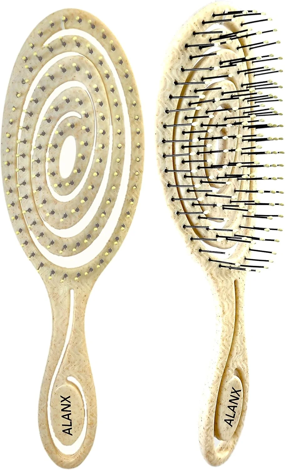 برس باز کننده گره مو ALANX، برس سازگار با محیط زیست با موهای فوق العاده نرم - به راحتی گره ها را باز می کند - برای موهای فر، صاف، زنان، مردان، کودکان، نوپایان، موهای خیس و خشک (خاکی)
