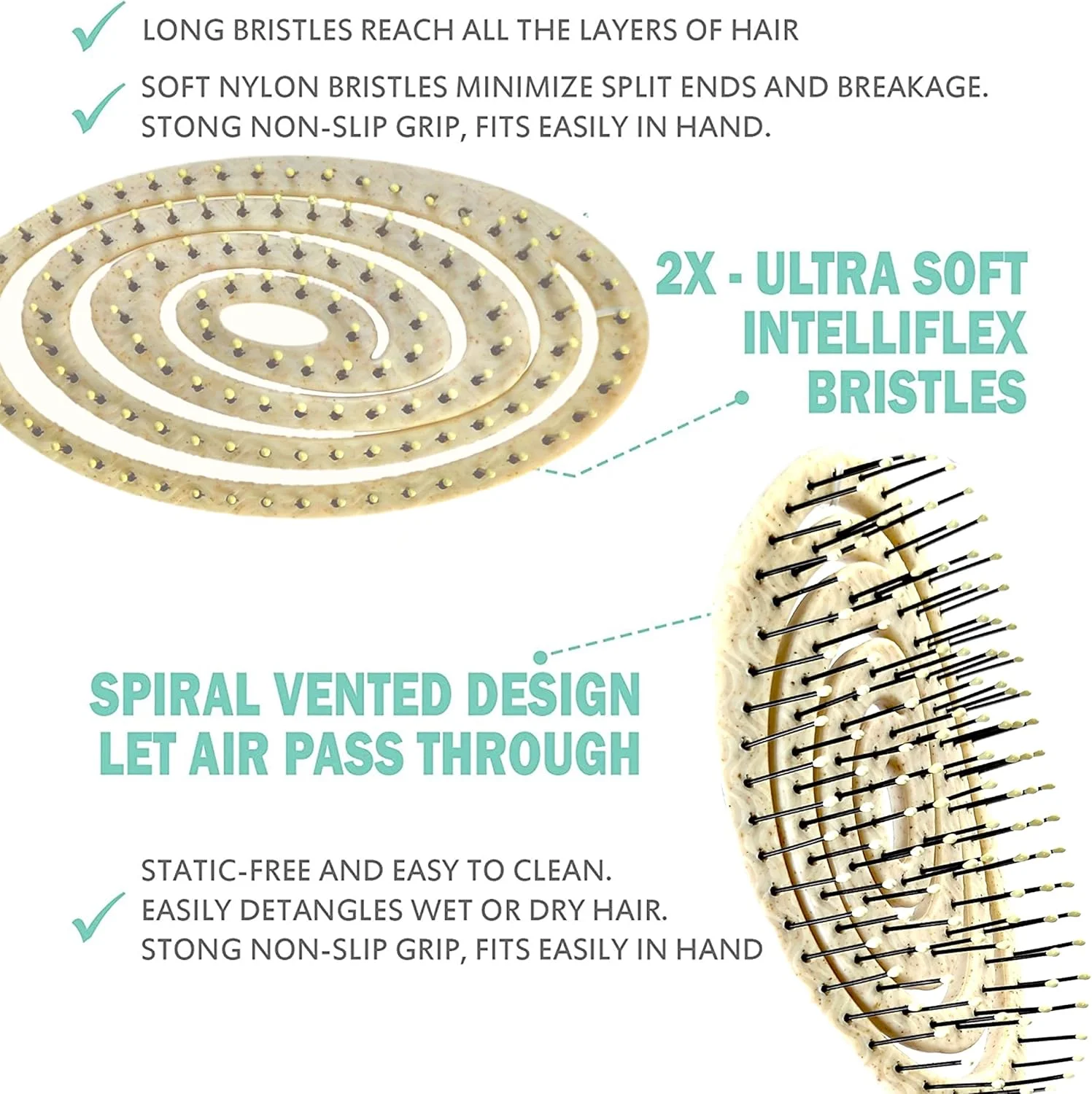 برس باز کننده گره مو ALANX، برس سازگار با محیط زیست با موهای فوق العاده نرم - به راحتی گره ها را باز می کند - برای موهای فر، صاف، زنان، مردان، کودکان، نوپایان، موهای خیس و خشک (خاکی) برس باز کننده گره مو ALANX، برس سازگار با محیط زیست با موهای فوق العاده نرم - به راحتی گره ها را باز می کند - برای موهای فر، صاف، زنان، مردان، کودکان، نوپایان، موهای خیس و خشک (خاکی)