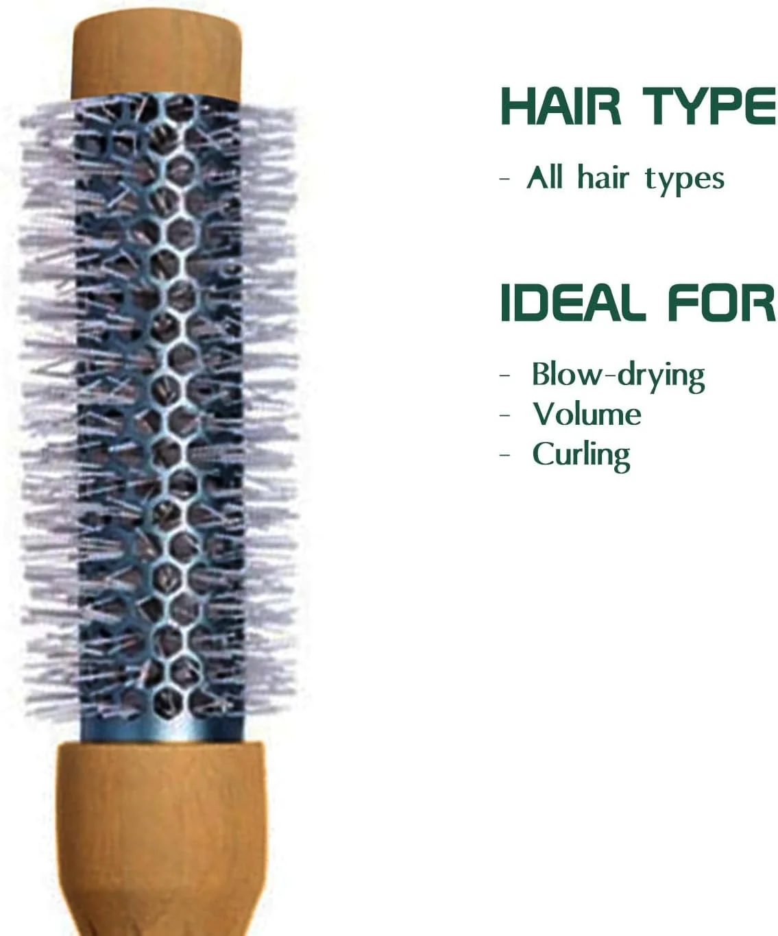 برس سرامیکی گرد کوچک آرورا پریمیوم - 25 میلی متر: برس موی گرد چوبی حرفه ای برای آقایان و خانم ها - برس شانه ای غلتکی مینی، برس ضد الکتریسیته ساکن برای خشک کردن مو برای انواع مو، ایده آل برای آرایشگرها