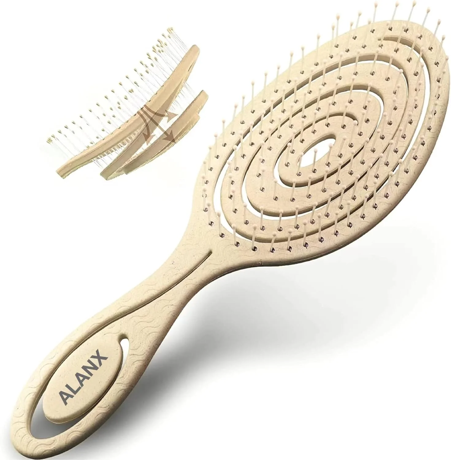 برس باز کننده گره مو ALANX، برس سازگار با محیط زیست با موهای فوق العاده نرم - به راحتی گره ها را باز می کند - برای موهای فر، صاف، زنان، مردان، کودکان، نوپایان، موهای خیس و خشک (خاکی) برس باز کننده گره مو ALANX، برس سازگار با محیط زیست با موهای فوق العاده نرم - به راحتی گره ها را باز می کند - برای موهای فر، صاف، زنان، مردان، کودکان، نوپایان، موهای خیس و خشک (خاکی)