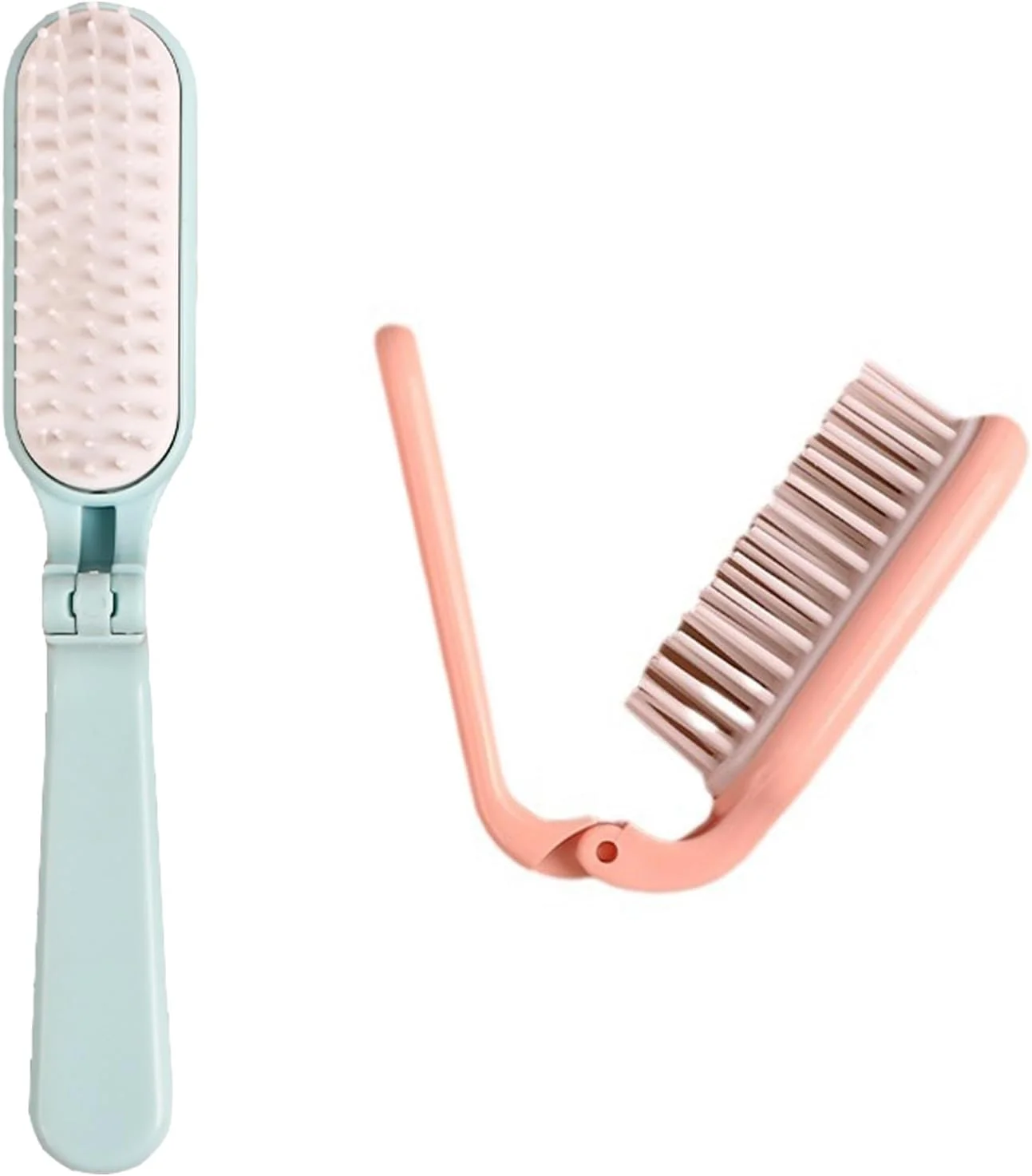 برس موی جیبی دو سر ضد الکتریسیته ساکن، تاشو سبک وزن، برس مسافرتی جمع و جور، برس جیبی تاشو کوچک برای دختران، زنان و مردان (2 عدد)