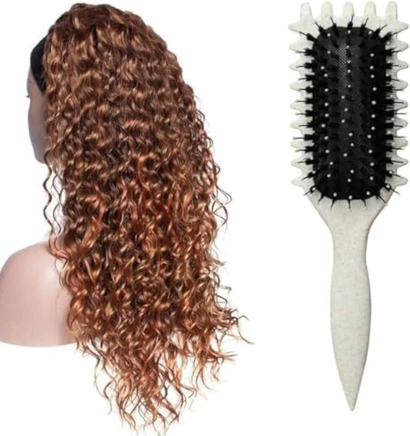 برس موی فر 1 عددی، برس حالت دهنده فر، شانه حالت دهی و جداکننده فر برای زنان و مردان، کشش کمتر و جداسازی فر، دستیابی به فرهای کاملاً مشخص (بژ)