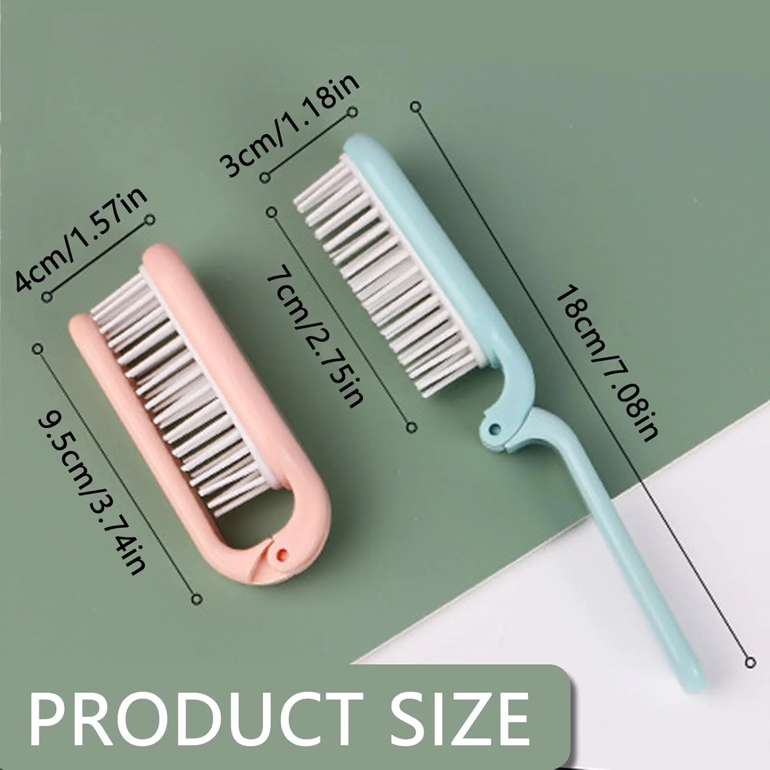 برس موی جیبی دو سر ضد الکتریسیته ساکن، تاشو سبک وزن، برس مسافرتی جمع و جور، برس جیبی تاشو کوچک برای دختران، زنان و مردان (2 عدد)