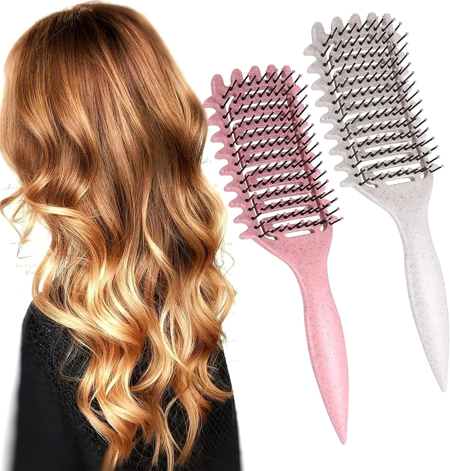 برس مو فرفری 2 عددی، برس حالت دهنده فر، برس تعریف کننده فر، برس باز کننده گره مو، برس باز کننده گره برای موهای فر، برس فر کننده مو، شانه حالت دهنده تعریف کننده فر برای باز کردن گره و حالت دادن، زنانه مردانه