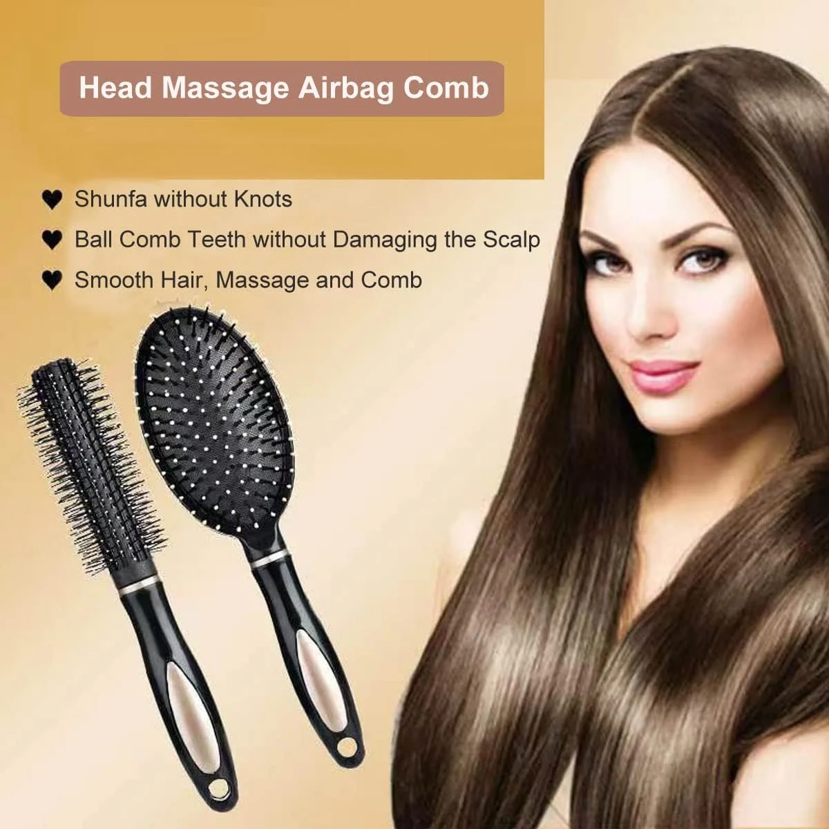 ست برس مویی پارویی 3 عددی، برس باز کننده گره و شانه مو برای آقایان و خانم ها، بدون گره خوردگی، مناسب موهای بلند، ضخیم، نازک، فر و طبیعی (مشکی)