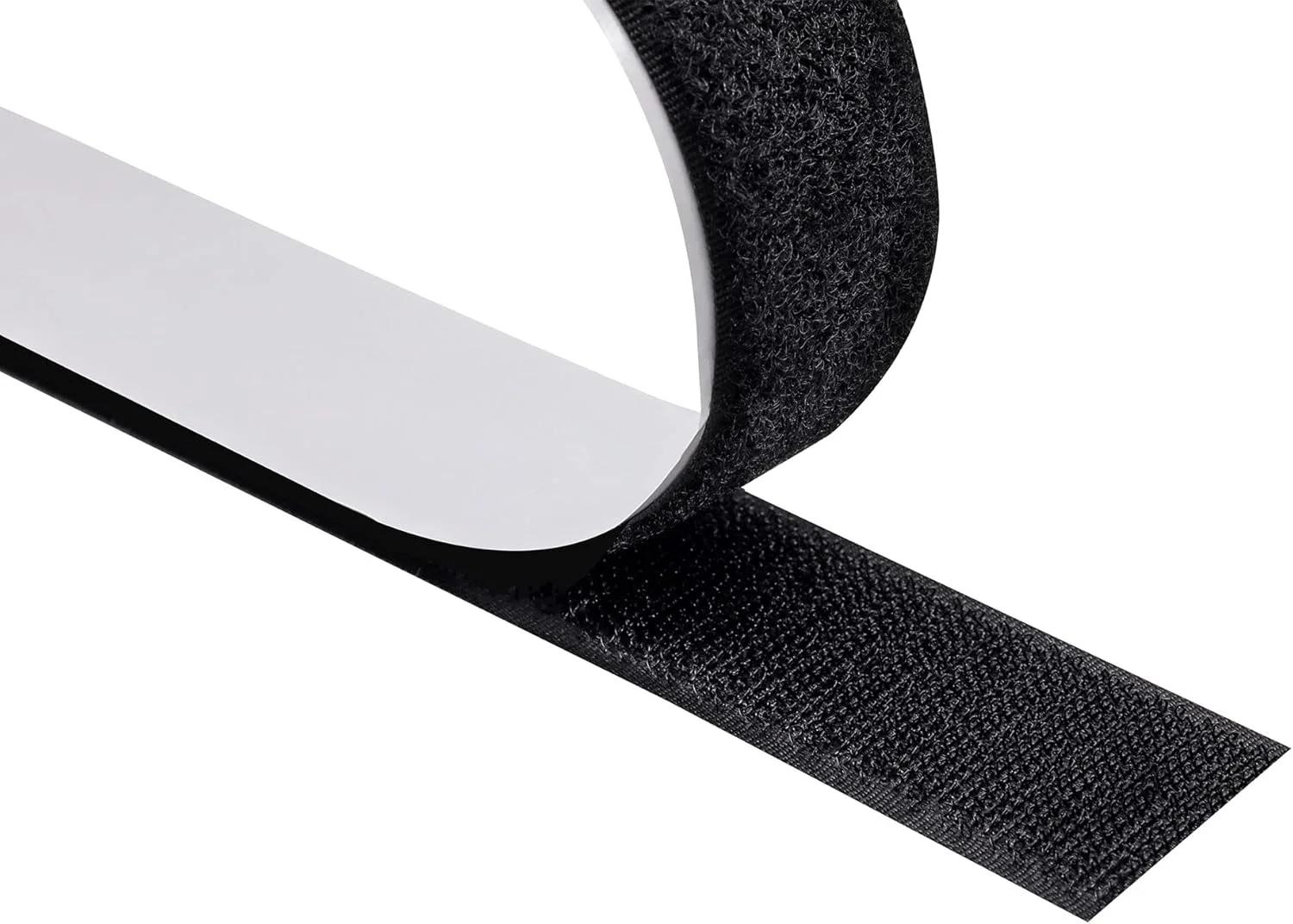 نوار چسبی Velcro خودچسب KLEBASTO | فوق العاده قوی | نوار Velcro برای چسباندن | مجموعه نوار قلاب و نوار Velcro | کیفیت حرفه ای (مشکی، 16 میلی متر x 3 متر)