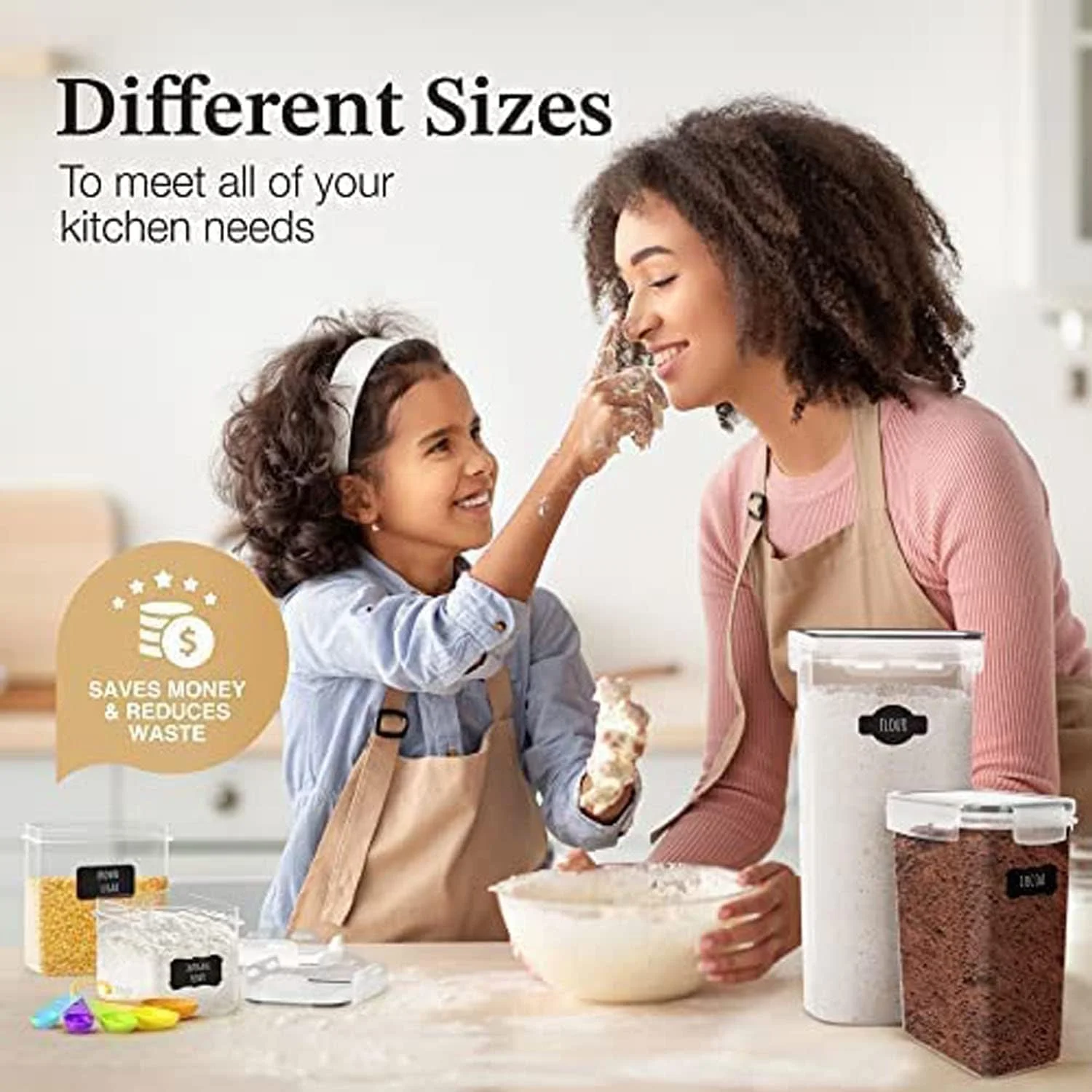 ظروف نگهداری مواد غذایی درب دار TYCOM مناسب برای نظم دهی آشپزخانه - ظروف پلاستیکی برای نگهداری مواد غذایی در انبار - ظروف نگهداری غلات، برنج، پاستا، آرد و شکر - 14 تکه مشکی ظروف نگهداری مواد غذایی درب دار TYCOM مناسب برای نظم دهی آشپزخانه - ظروف پلاستیکی برای نگهداری مواد غذایی در انبار - ظروف نگهداری غلات، برنج، پاستا، آرد و شکر - 14 تکه مشکی