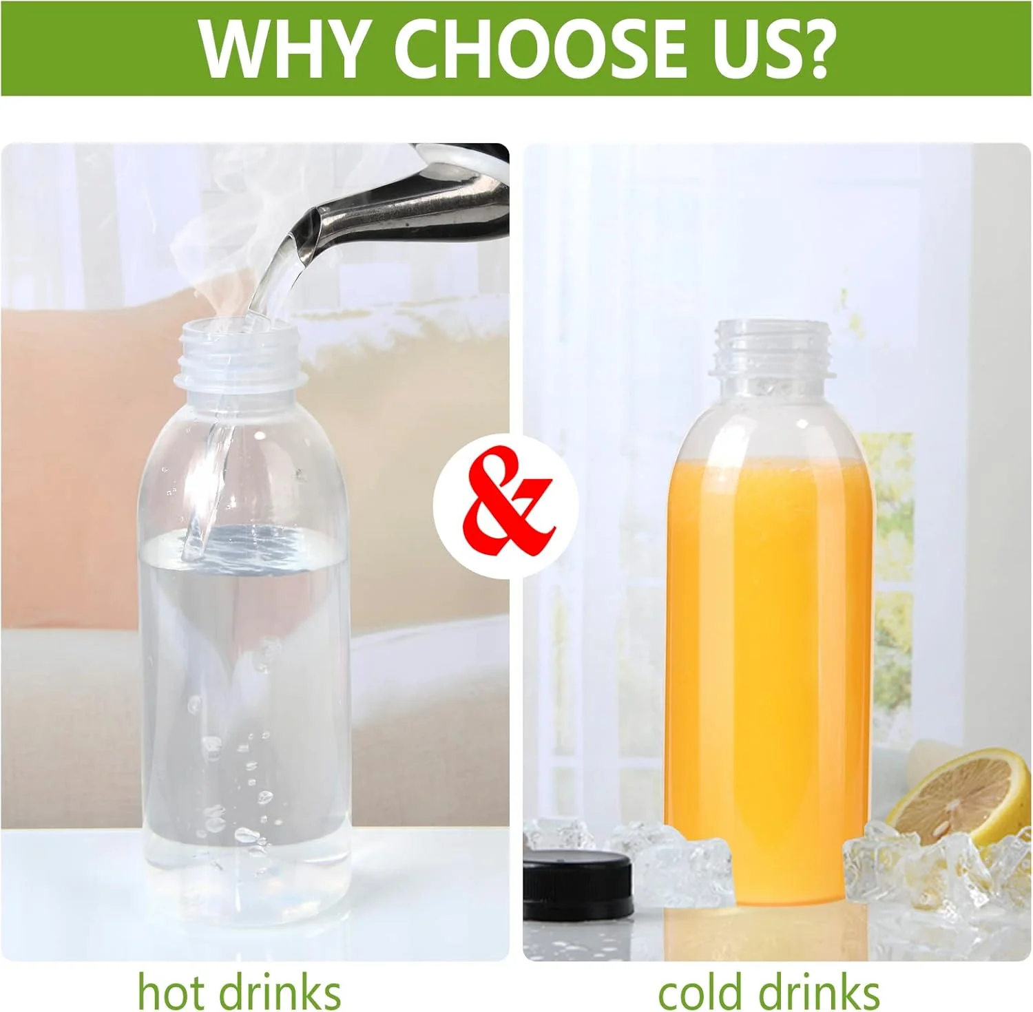 بسته 12 عددی بطری آبمیوه پلاستیکی مقاوم در برابر حرارت zmybcpack، 350 میلی لیتری، با درب - بطری های اسموتی پلاستیکی - ظروف نوشیدنی عمده قابل استفاده مجدد با درب برای آبمیوه، نوشیدنی (قابل شستشو در ماشین ظرفشویی)