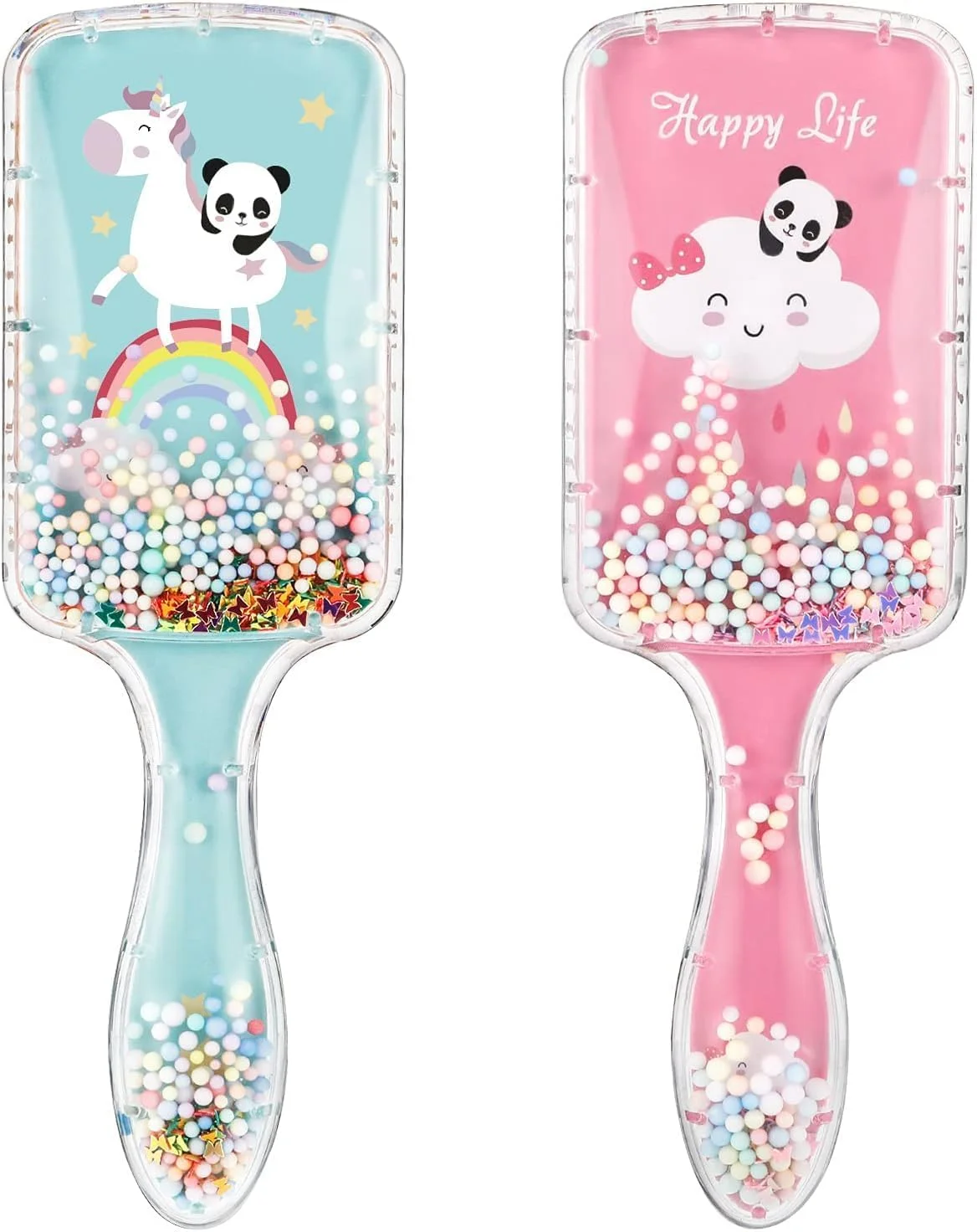 برس مو آزونی، بسته 2 عددی برس موی باز کننده گره مو، برس موی پارویی بادوام، به راحتی در بین گره ها می لغزد و بدون کشیدن مو، برس های پاندا برای زنان و دختران برای صاف کردن موهای ضخیم، فر، نازک، بلند، کوتاه، مرطوب یا خشک