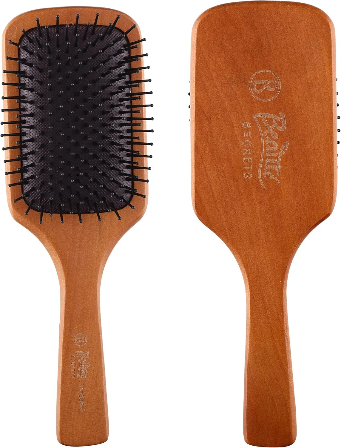 برس مو بزرگ و بلند باز کننده گره مو بیوتی سیکرتس، برس پارویی، مناسب برای موهای ضخیم، فر، نازک، بلند، کوتاه، خشک و زبر، براق و صاف کننده مو، برای زنان، مردان و کودکان، قهوه ای