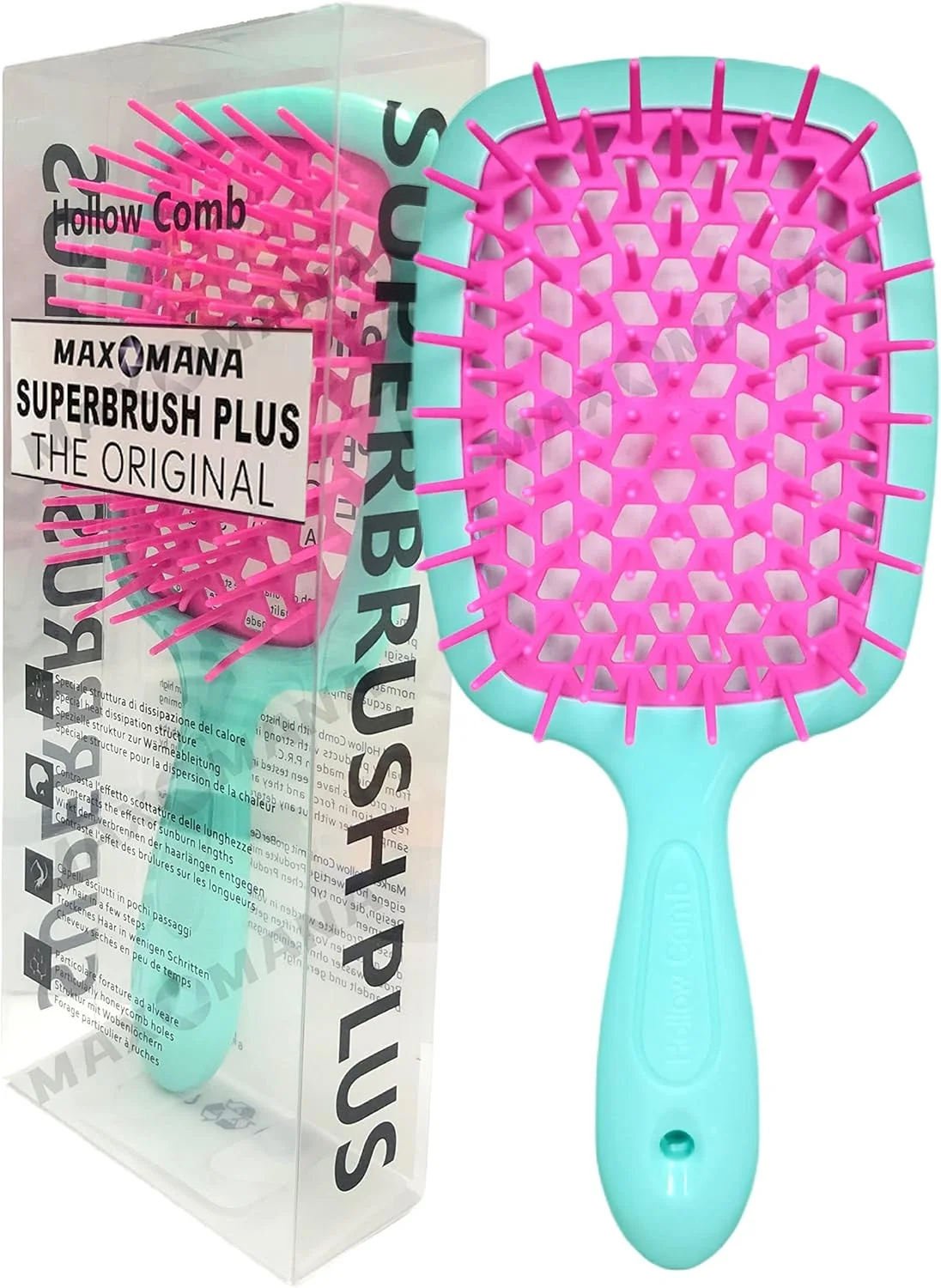 برس باز کننده گره مو BananaHome، شانه ماساژ فر برای موهای فر طبیعی خیس خشک ضخیم صاف بلند (سبز قرمز)