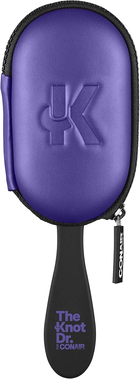 برس باز کننده گره مو کان ایر مدل The Knot Doctor Pro با محفظه بنفش، مناسب موهای خیس یا خشک، 1 عدد