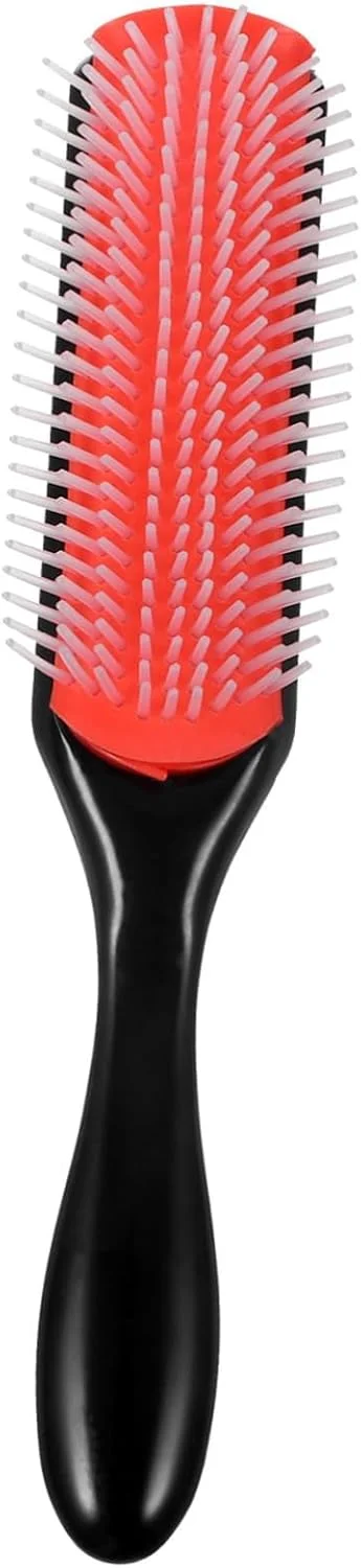 برس مو دفسدار برای موهای فر طبیعی مشکی، شانه ردیفی 1 عددی برای شانه زدن موی مردانه آرایشگاهی، برس مو 9 ردیفه