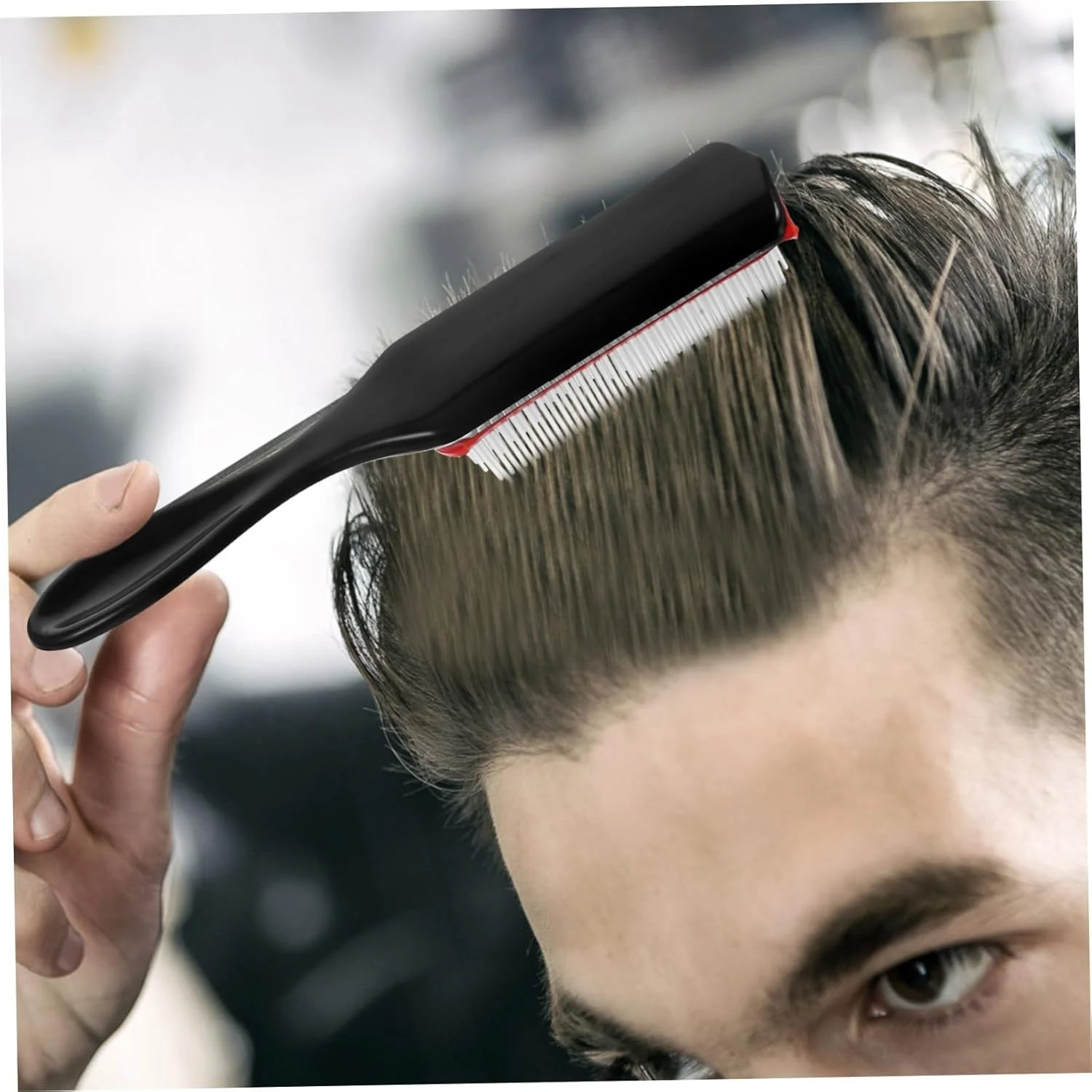 برس مو دفسدار برای موهای فر طبیعی مشکی، شانه ردیفی 1 عددی برای شانه زدن موی مردانه آرایشگاهی، برس مو 9 ردیفه