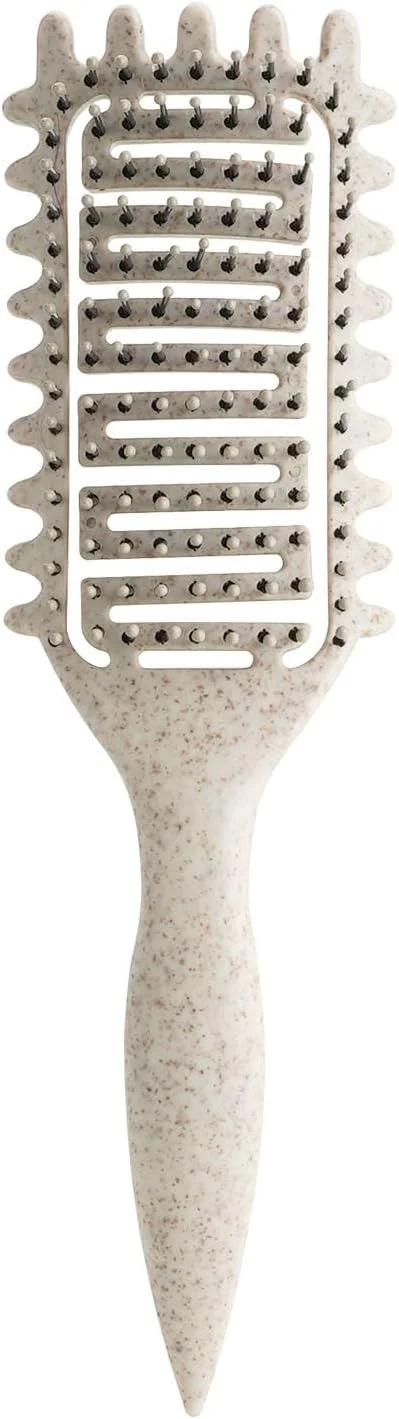 برس حالت دهنده فر، برس موی فر 2024، برس موی منفذ دار برای باز کردن گره، حالت دادن و مشخص کردن فرها برای زنان و مردان با کشش کمتر (بژ)