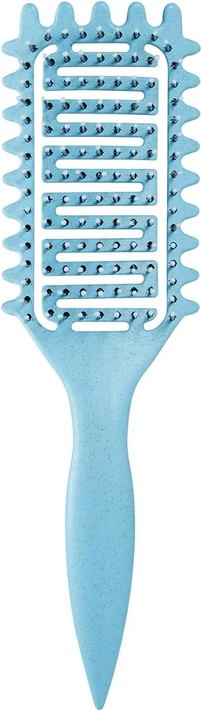 Curl Defining Brush,2024 Curly Hair Brush,Vented Hair Brush for Detangling, Shaping and Defining Curls For Women and Men Less Pulling (Blue)