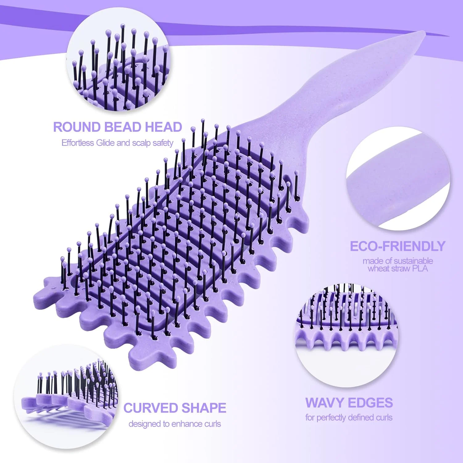 برس مو فر کننده مو، برس موی منحنی دار با تهویه، برس های باز کننده گره مو برای استفاده موی خیس و خشک زنان و مردان، برس حرفه ای پدالی برای خشک کردن سریعتر مو