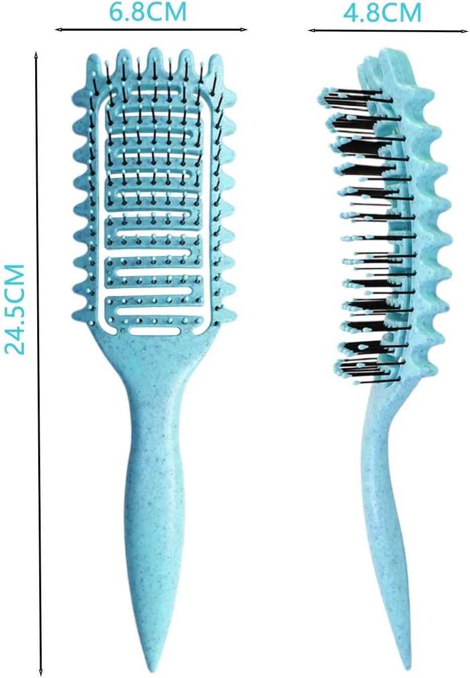 Curl Defining Brush,2024 Curly Hair Brush,Vented Hair Brush for Detangling, Shaping and Defining Curls For Women and Men Less Pulling (Blue)