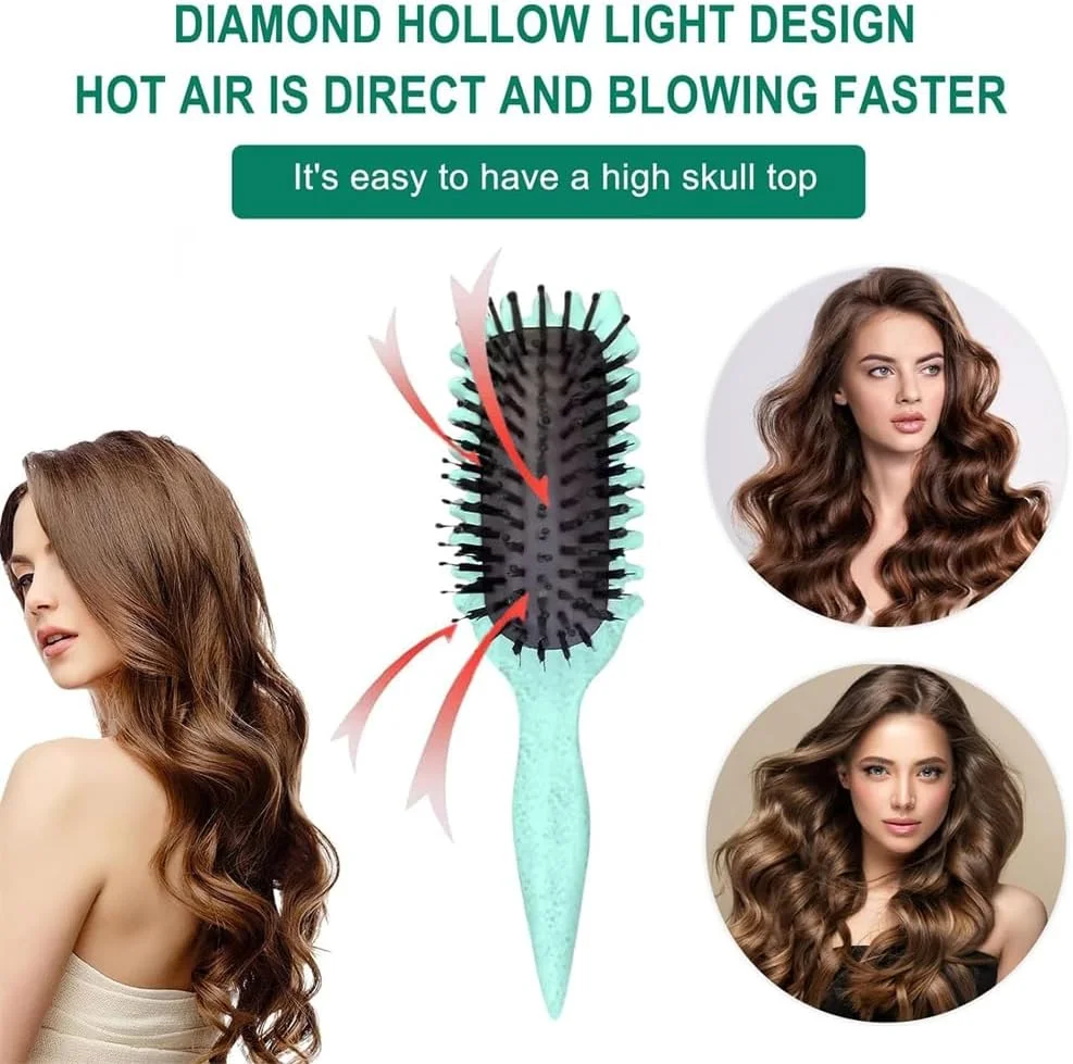 برس حالت دهنده فر، برس موی فر، برس حالت دهنده فر، برای شانه کردن و حالت دادن به فرها در همه مدل های مو برای کاهش کشیدگی و جدا شدن فر (گندمی)