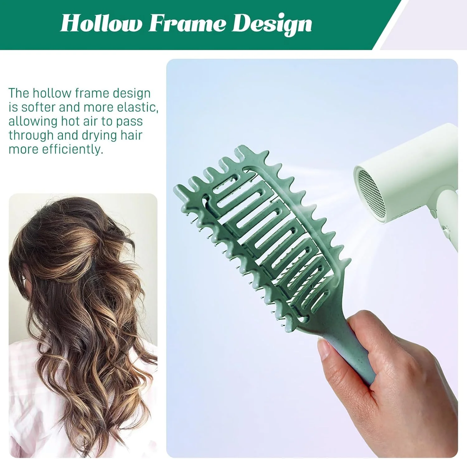 برس حالت دهنده فر، برس حالت دهنده موهای فر، برس حالت دهنده برای باز کردن گره، شکل دادن و مشخص کردن فرها برای زنان و مردان، کاهش کشیدگی و جدا شدن فرها برای فرهای مشخص، هدیه برای زنان، سبز