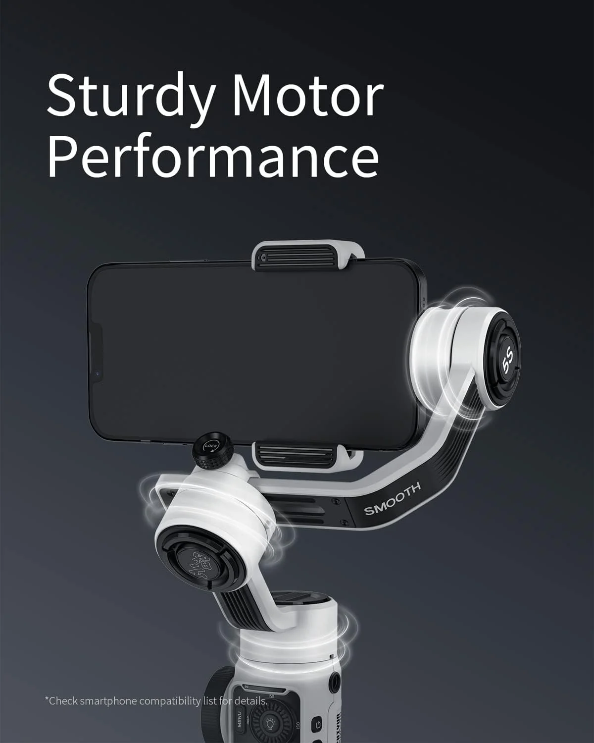 ZHIYUN Smooth 5S با نور داخلی - گیمبال 3 محوره با تثبیت کننده گیمبال Smart Follow برای آیفون 14/13/12/11 Pro Max X و تلفن اندرویدی - سفید ZHIYUN Smooth 5S با نور داخلی - گیمبال 3 محوره با تثبیت کننده گیمبال Smart Follow برای آیفون 14/13/12/11 Pro Max X و تلفن اندرویدی - سفید