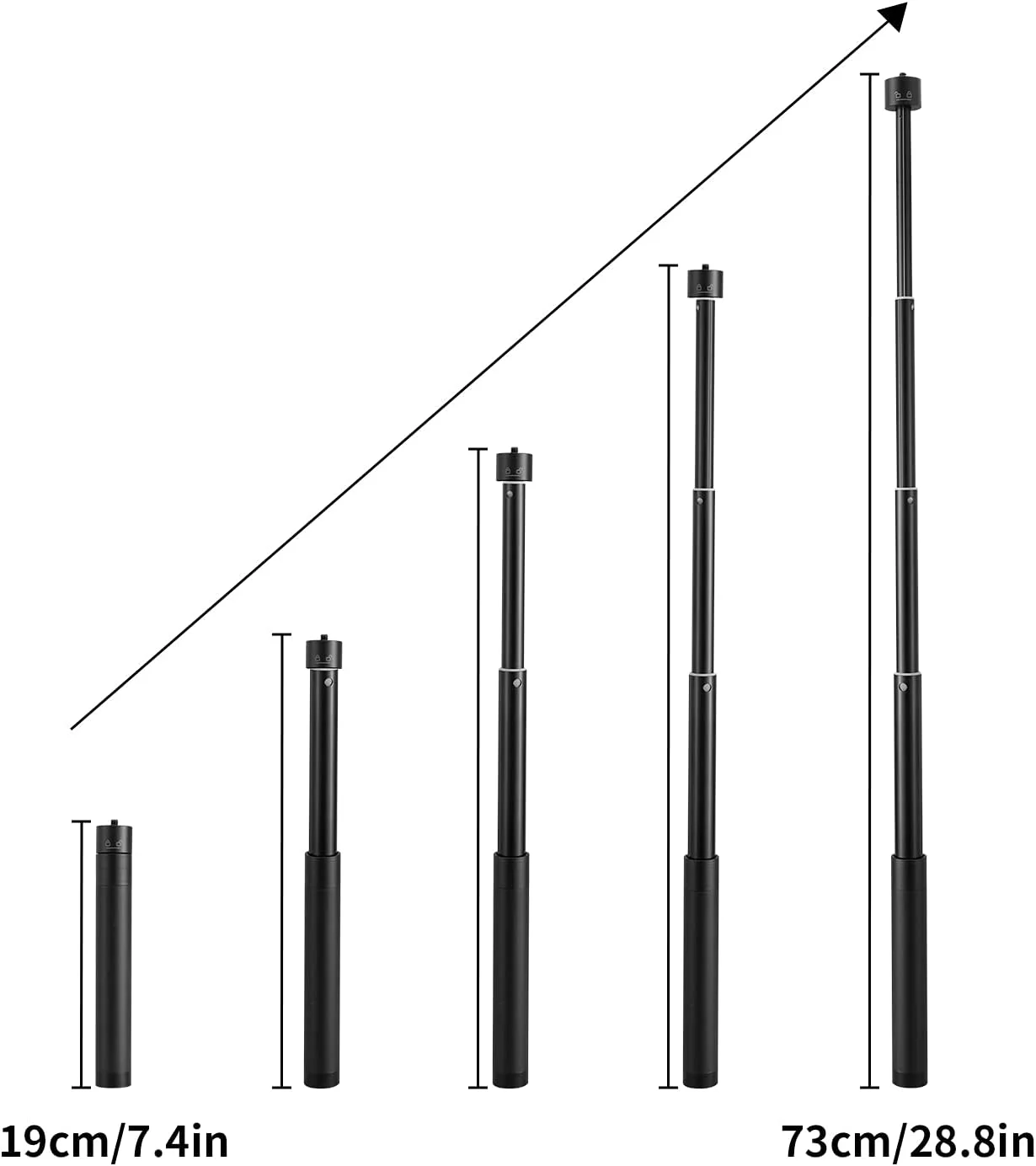 میله افزایش طول گیمبال ZHIYUN، میله افزایش طول 29 اینچی برای تثبیت کننده گیمبال، مونوپاد سلفی قابل تنظیم با رزوه 1/4 اینچی سازگار با DJI OM 6/5/4/ Smooth 5 Q3 4/GoPro Vlog Pocket/Go 2 EVO Action Camera میله افزایش طول گیمبال ZHIYUN، میله افزایش طول 29 اینچی برای تثبیت کننده گیمبال، مونوپاد سلفی قابل تنظیم با رزوه 1/4 اینچی سازگار با DJI OM 6/5/4/ Smooth 5 Q3 4/GoPro Vlog Pocket/Go 2 EVO Action Camera