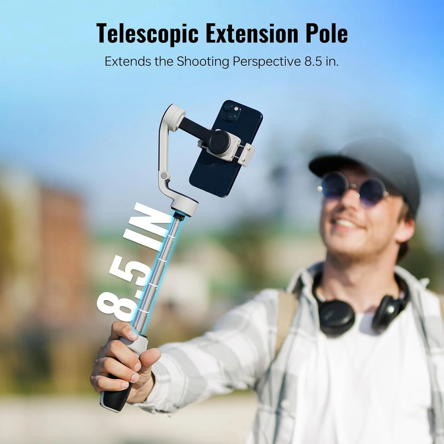 استابلایزر گیمبال گوشی هوشمند ZHIYUN CINEPEER CQ5 COMBO [اورجینال]، گیمبال 3 محوره با ردیاب هوش مصنوعی، نور مغناطیسی، میله افزایش طول، کنترل صوتی، مناسب برای آیفون و اندروید