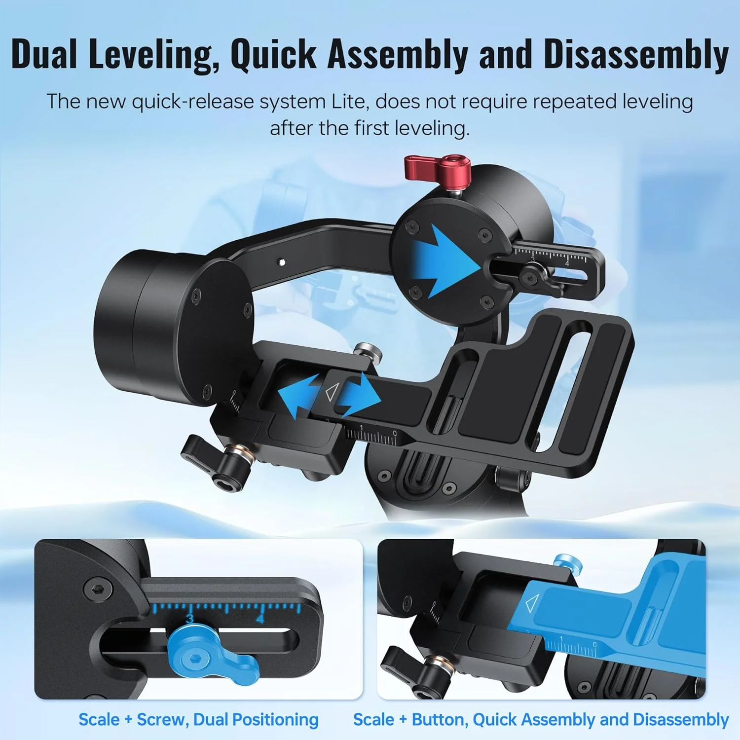 لرزشگیر گیمبال ژیون کرین M2 [رسمی]، تثبیت کننده 3 محوره دوربین برای دوربین های اکشن، GoPro، دوربین های بدون آینه و تلفن های هوشمند - به همراه گیره تلفن هوشمند و سه پایه
