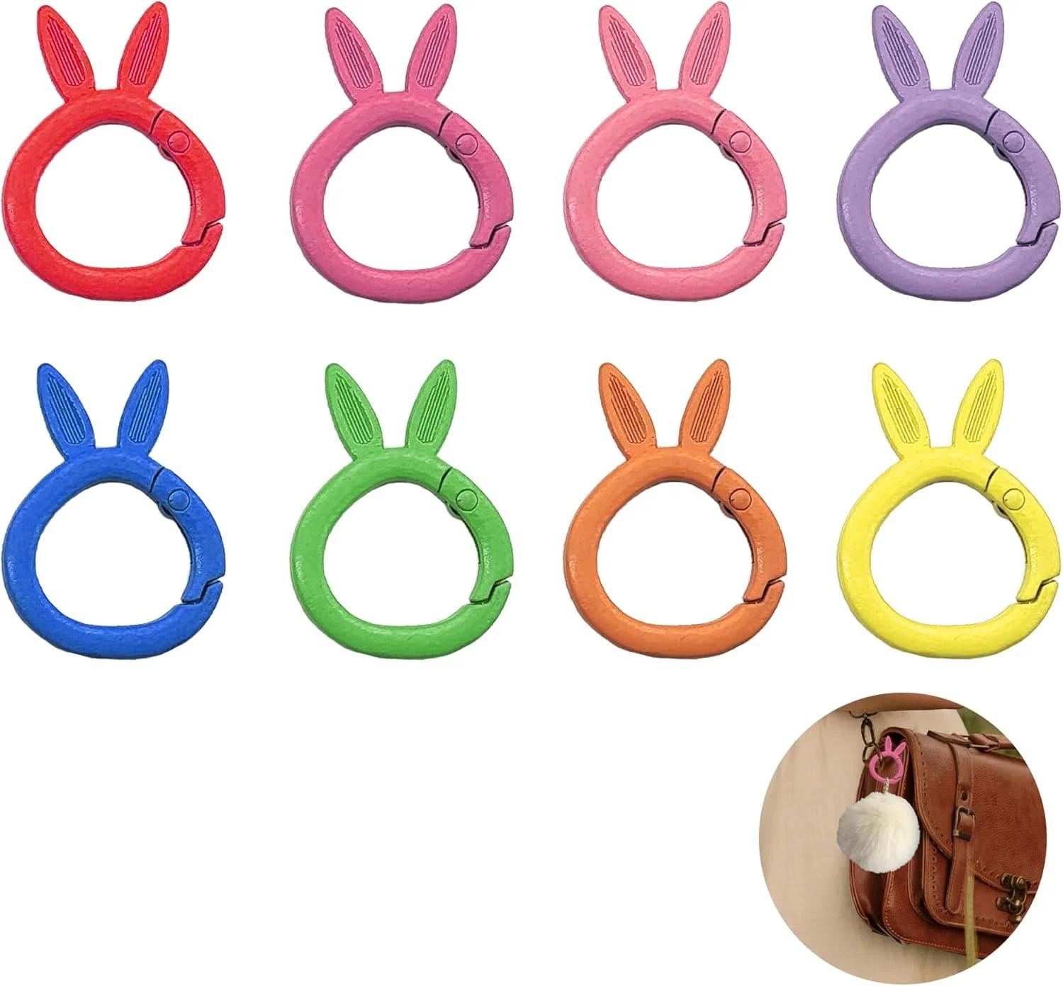 LIANCHEN بسته 24 عددی حلقه جاکلیدی کارابین گرد در 6 رنگ، قلاب کارابین گرد، حلقه کلید فنری آلیاژی، سگک حلقه O فنری فلزی برای کلیدها، DIY، کیف (چند رنگ 1)