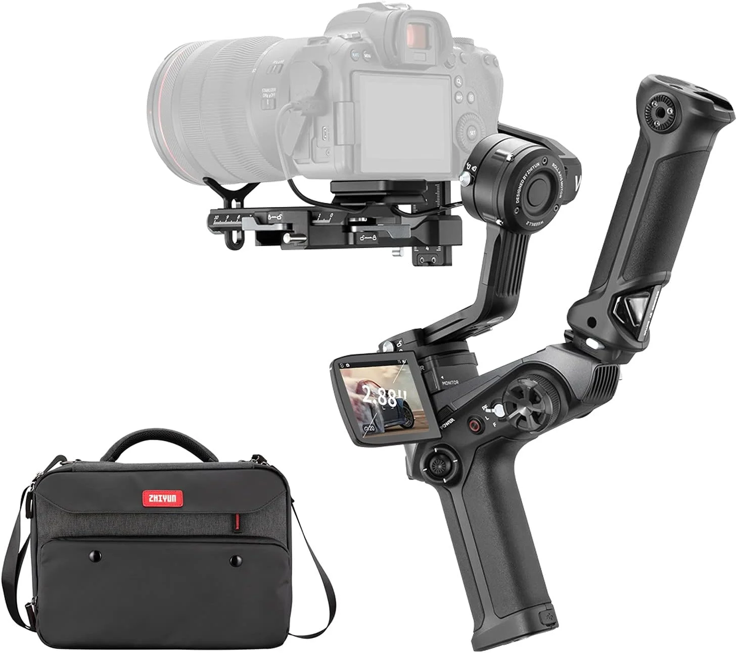 استابلایزر گیمبال دستی 3 محوره ژیون Weebill 2 Combo به همراه کیف حمل و دسته، برای دوربین های DSLR و بدون آینه، استابلایزر ویدیویی حرفه ای سازگار با سونی، نیکون، کانن، پاناسونیک LUMIX