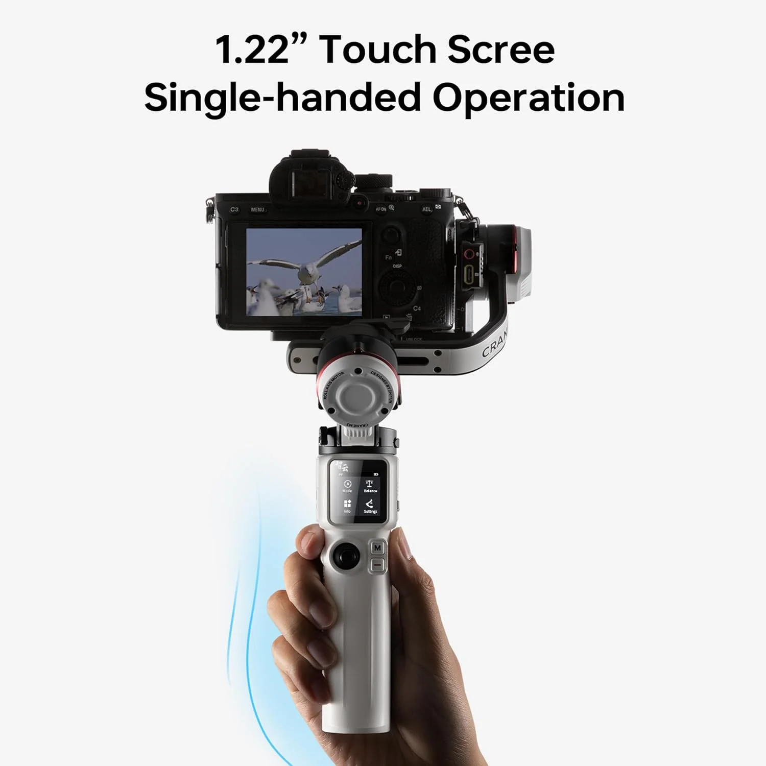 لرزشگیر گیمبال 3 محوره ZHIYUN Crane M3 Pro [اورجینال]، تثبیت کننده دوربین، با نور پرکننده، میکروفون، سه پایه، کیف نگهداری برای دوربین های اکشن، دوربین تک لنزی میکرو