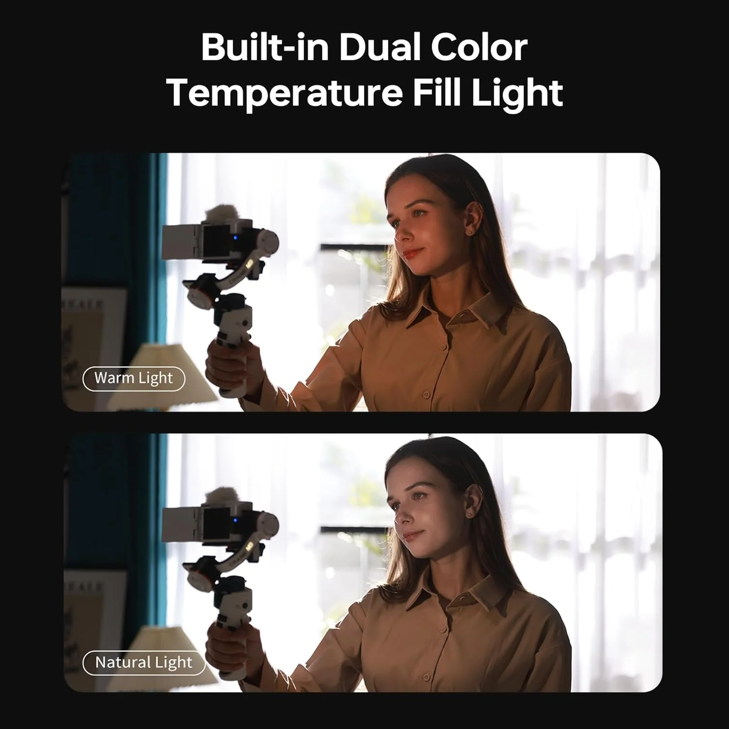 لرزشگیر گیمبال 3 محوره ZHIYUN Crane M3 Pro [اورجینال]، تثبیت کننده دوربین، با نور پرکننده، میکروفون، سه پایه، کیف نگهداری برای دوربین های اکشن، دوربین تک لنزی میکرو