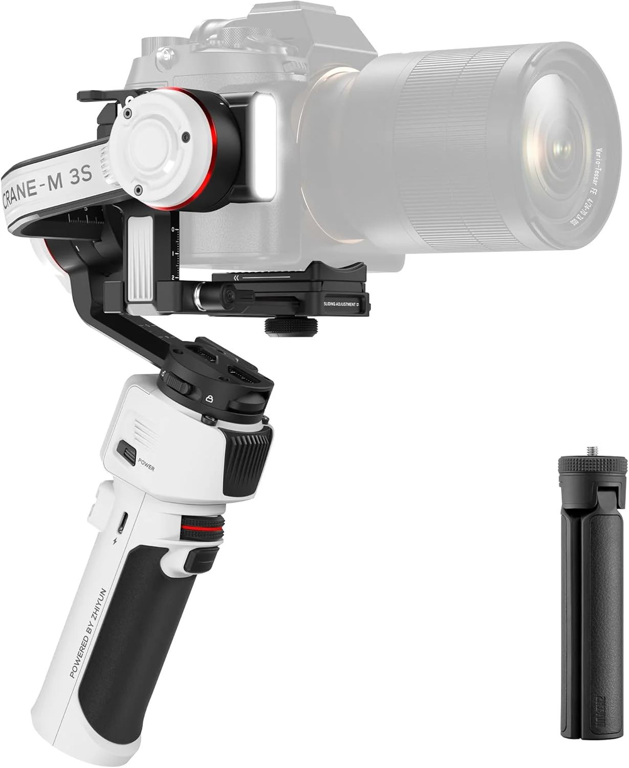 لرزشگیر دوربین 3 محوره ZHIYUN Crane M3S [اورجینال]، نور تقویت کننده، بلوتوث بی سیم، گیمبال دوربین بدون آینه جمع و جور، دوربین های اکشن جمع و جور، تلفن هوشمند، 700 گرم