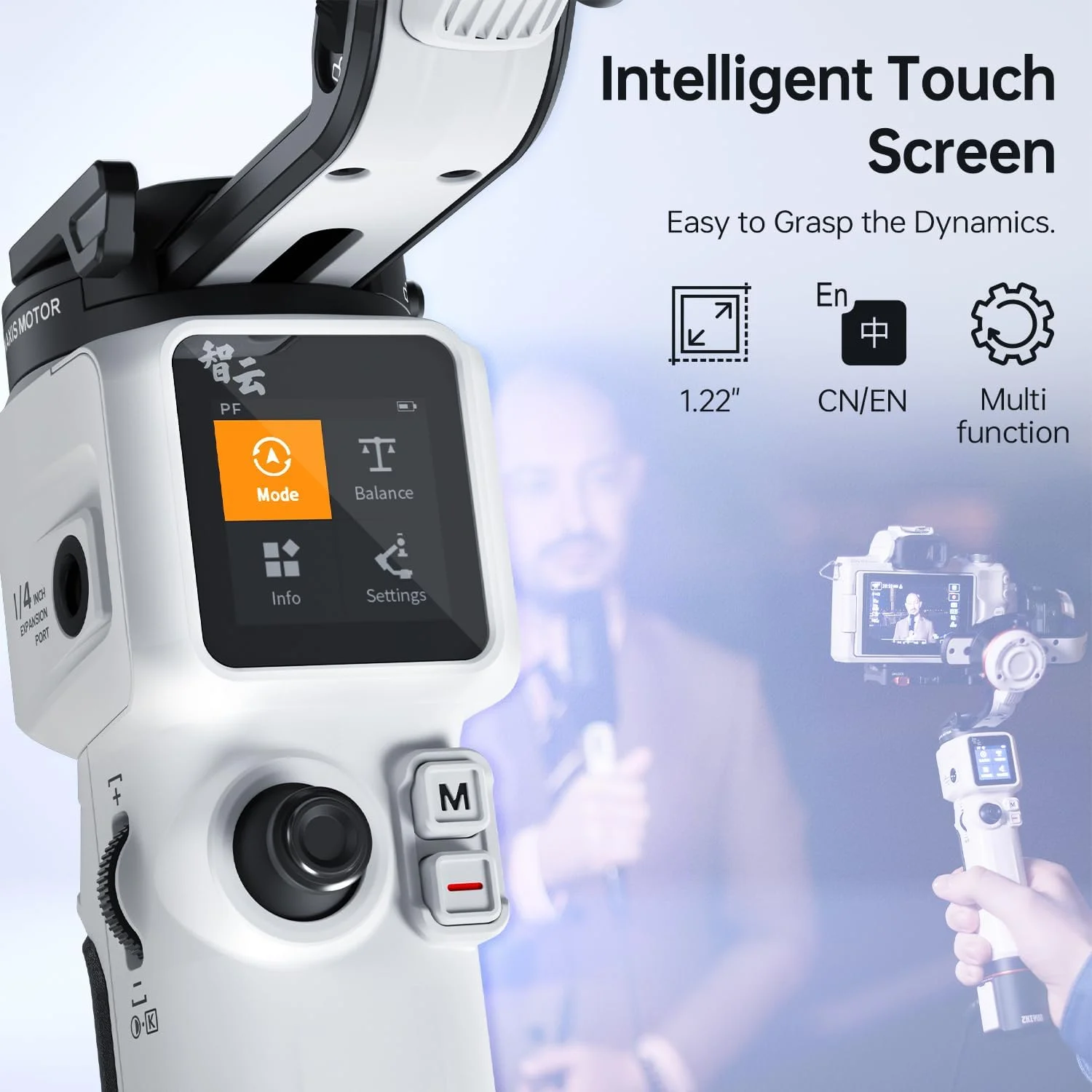 لرزشگیر دوربین 3 محوره ZHIYUN Crane M3S [اورجینال]، نور تقویت کننده، بلوتوث بی سیم، گیمبال دوربین بدون آینه جمع و جور، دوربین های اکشن جمع و جور، تلفن هوشمند، 700 گرم