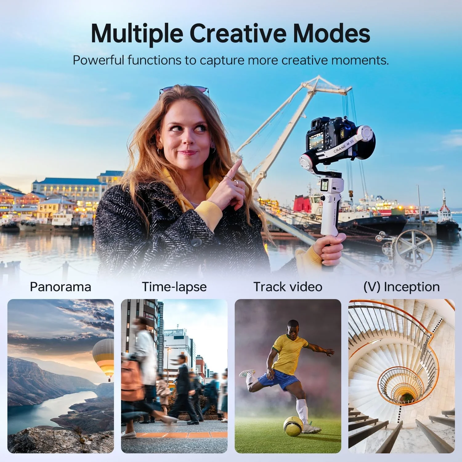 لرزشگیر دوربین 3 محوره ZHIYUN Crane M3S [اورجینال]، نور تقویت کننده، بلوتوث بی سیم، گیمبال دوربین بدون آینه جمع و جور، دوربین های اکشن جمع و جور، تلفن هوشمند، 700 گرم