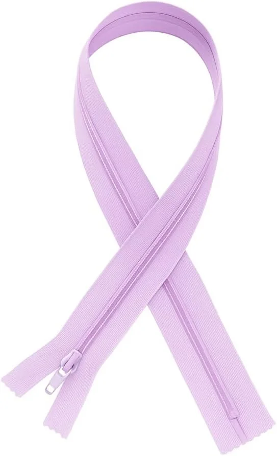 Lilac 16" (40.6cm) Closed‑End Nylon Coil Zipper, Size #3 – Lightweight Sewing & Craft Zip – Giddy Square