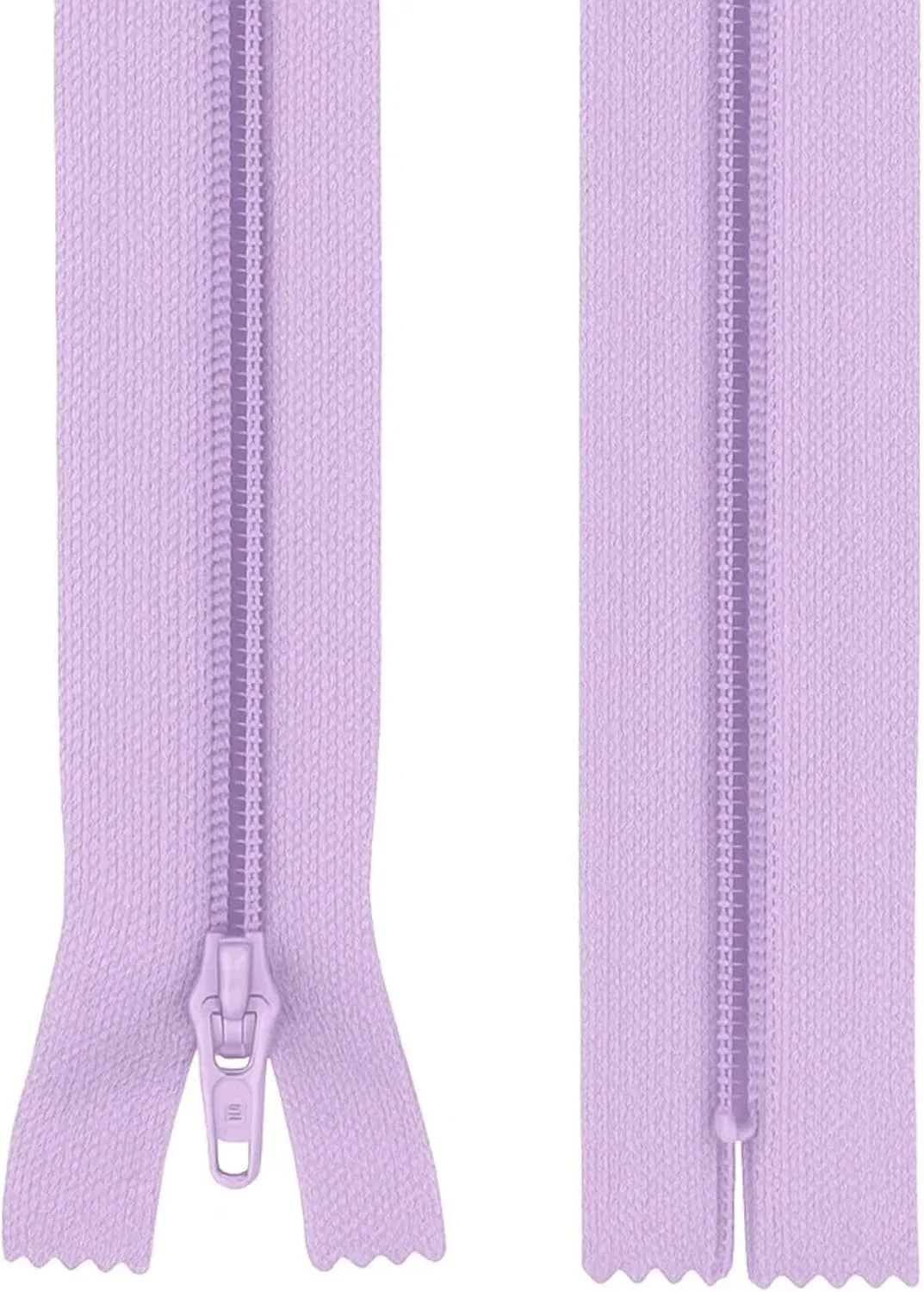 Lilac 16" (40.6cm) Closed‑End Nylon Coil Zipper, Size #3 – Lightweight Sewing & Craft Zip – Giddy Square
