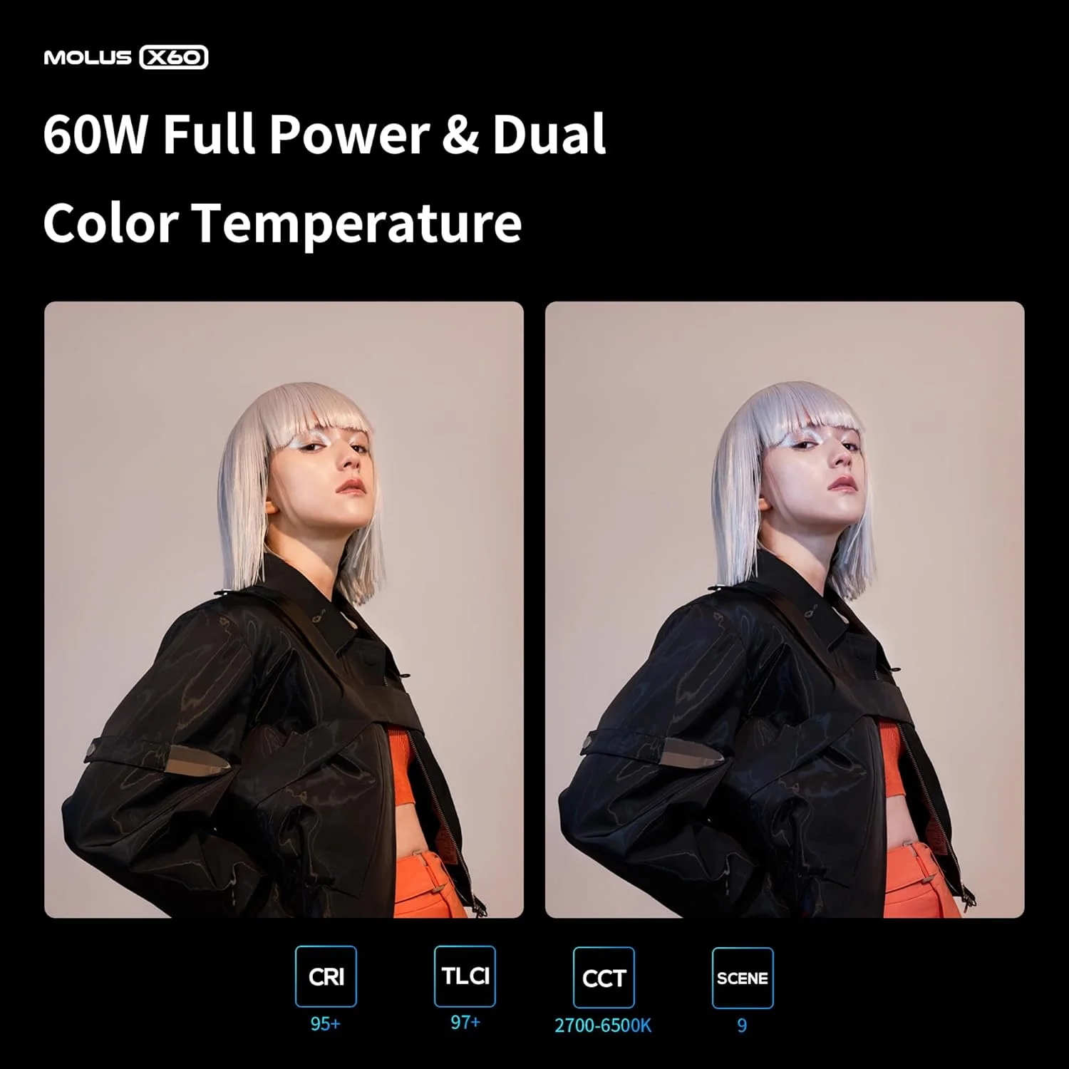 نور ویدئویی ZHIYUN X60 Combo، نورپردازی عکاسی برای ضبط ویدئو نور ویدئویی ZHIYUN X60 Combo، نورپردازی عکاسی برای ضبط ویدئو