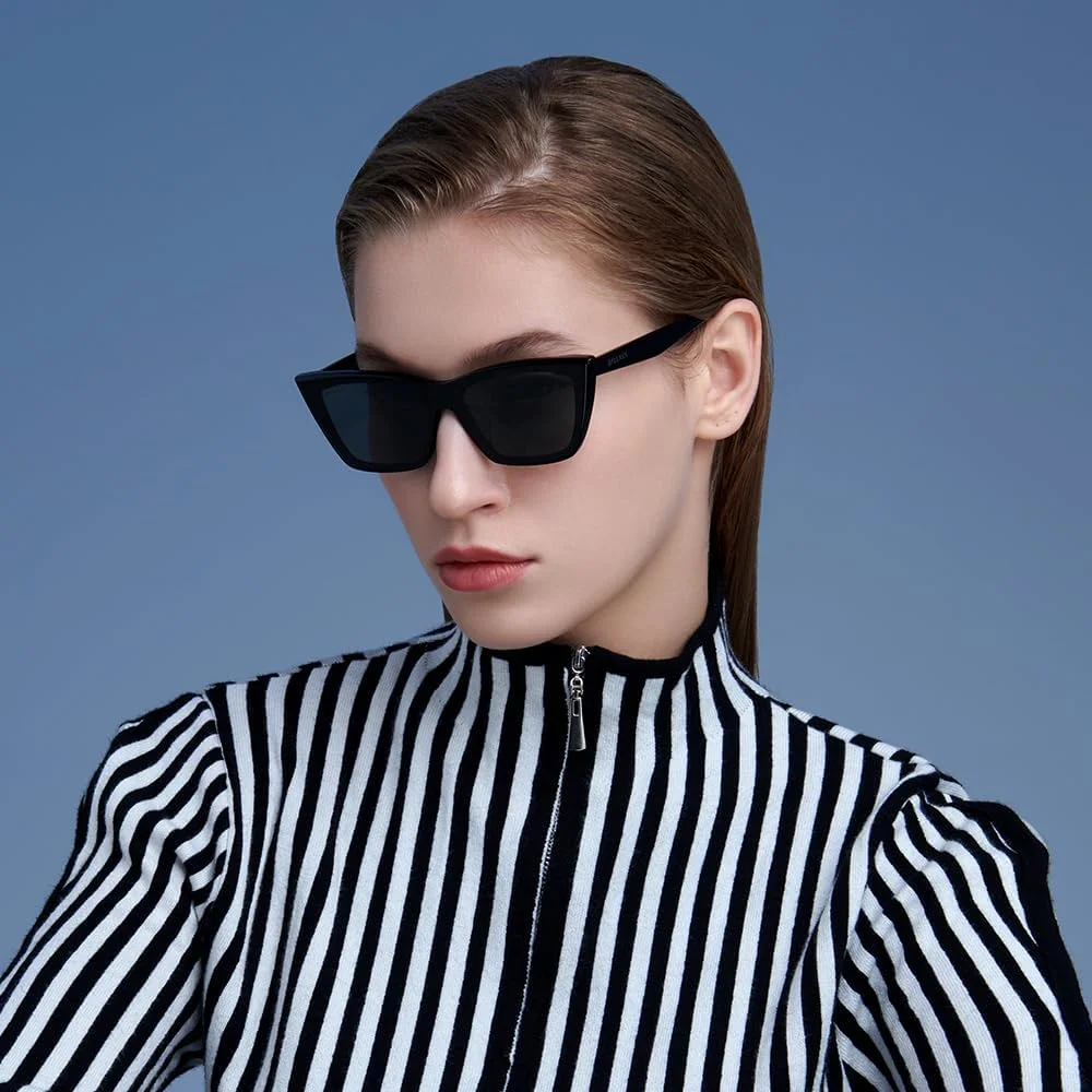 عینک آفتابی زنانه بولون مدل BL3127، فریم کائوچویی، طرح چشم گربه ای، عدسی نایلونی پلاریزه با محافظت UV400