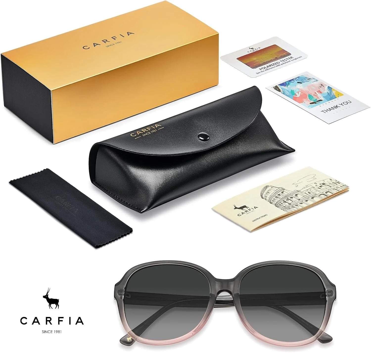 عینک آفتابی پلاریزه استات CARFIA زنانه، محافظت در برابر اشعه ماوراء بنفش، مدل CA2024 عینک آفتابی پلاریزه استات CARFIA زنانه، محافظت در برابر اشعه ماوراء بنفش، مدل CA2024