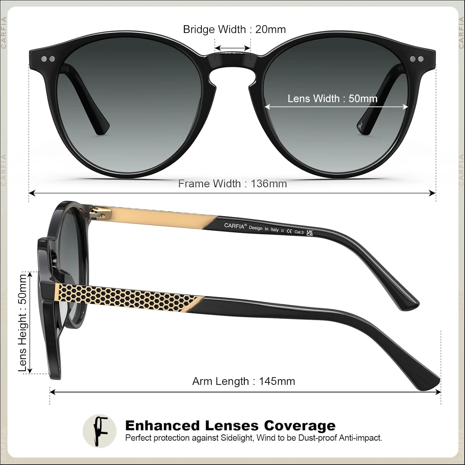 عینک آفتابی زنانه گرد استات یکپارچهسازی با سیستمعامل CARFIA، محافظت UV پلاریزه، فریم کوچک مناسب صورت، سایه های دایره ای قدیمی CA5201 عینک آفتابی زنانه گرد استات یکپارچهسازی با سیستمعامل CARFIA، محافظت UV پلاریزه، فریم کوچک مناسب صورت، سایه های دایره ای قدیمی CA5201