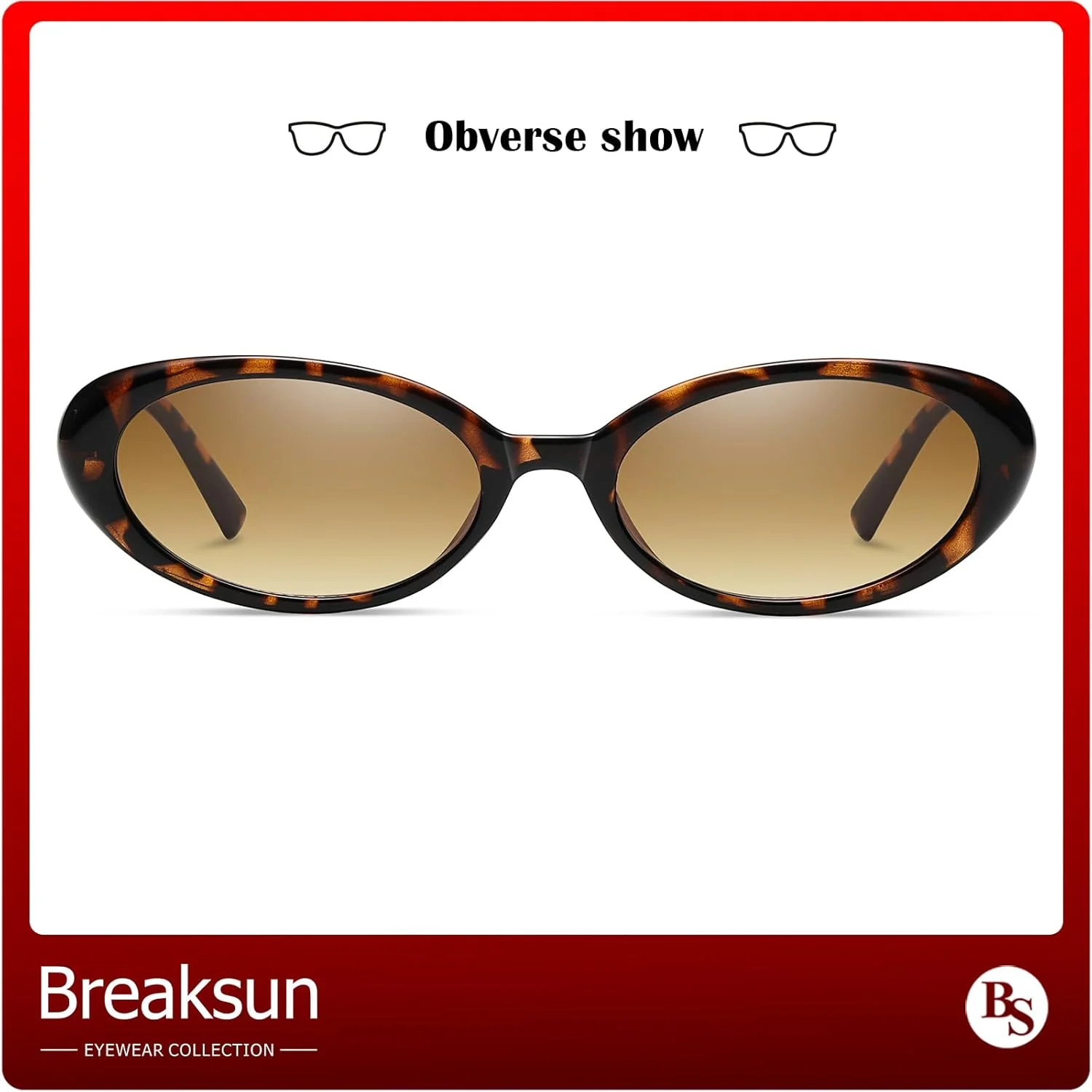 عینک آفتابی بیضی رترو Breaksun زنانه مردانه، عینک آفتابی کوچک بیضی مد روز، سایه های وینتیج دهه 90