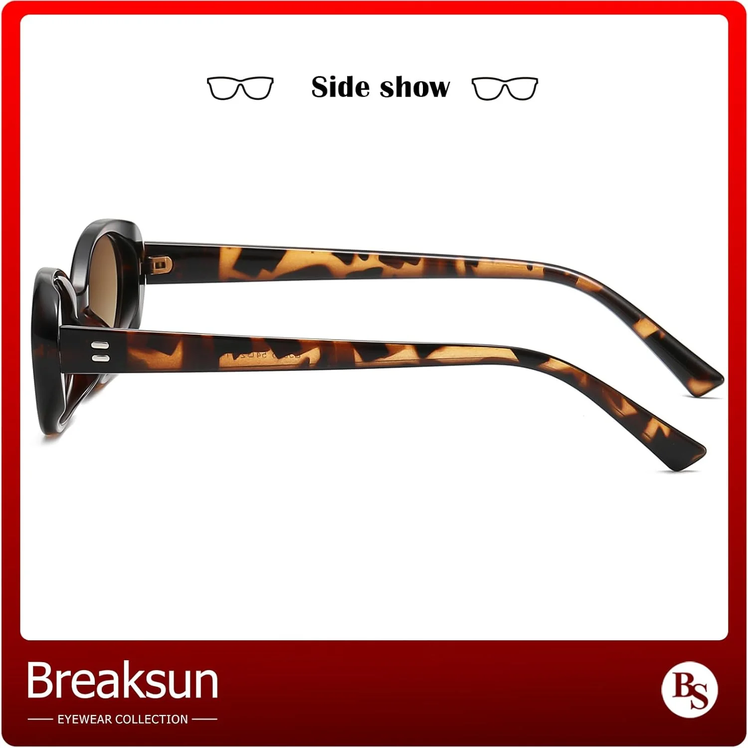 عینک آفتابی بیضی رترو Breaksun زنانه مردانه، عینک آفتابی کوچک بیضی مد روز، سایه های وینتیج دهه 90