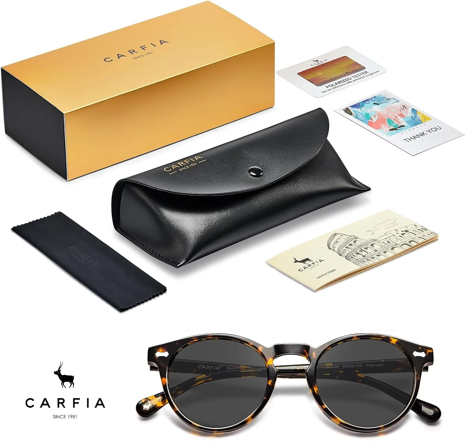 عینک آفتابی پلاریزه زنانه Carfia با طراحی وینتج، لنز محافظ UV400 و فریم استات عینک آفتابی پلاریزه زنانه Carfia با طراحی وینتج، لنز محافظ UV400 و فریم استات