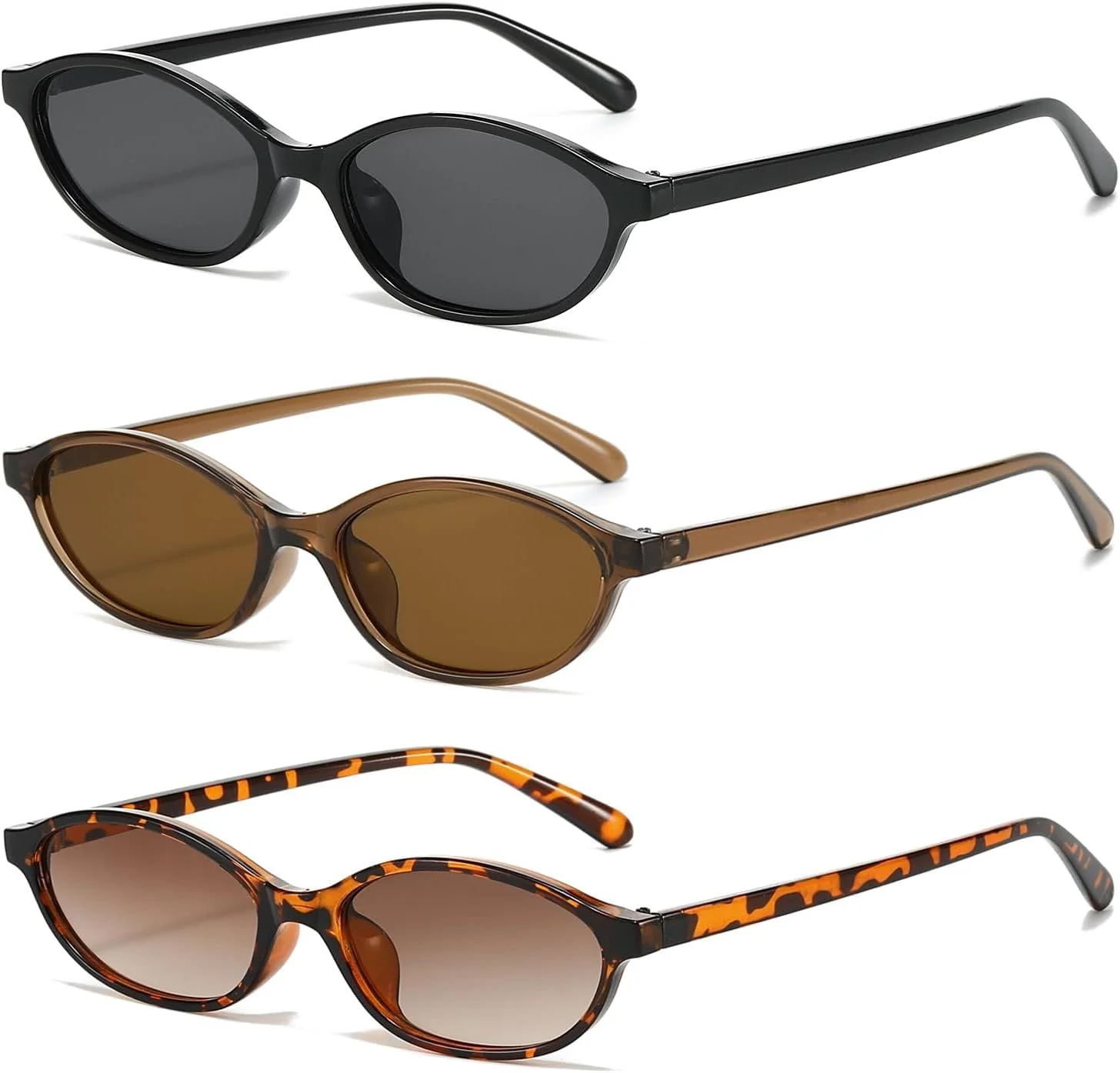 عینک آفتابی بیضی کوچک کلاسیک زنانه، عینک آفتابی گربه ای مد روز 3 عددی، سایه های باریک سبک وزن کوچک عینک آفتابی بیضی کوچک کلاسیک زنانه، عینک آفتابی گربه ای مد روز 3 عددی، سایه های باریک سبک وزن کوچک